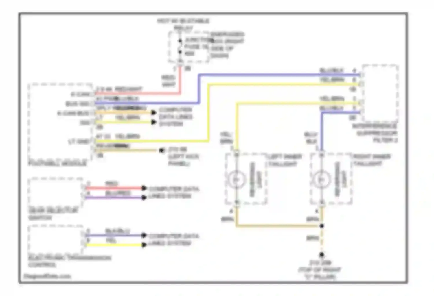 Wiring diagram 2 9 44 43 pwr sply reversing lt k-can bus sig k-can bus sig for BMW 5 series F10/F11 (2009-2013) (1 of 1)