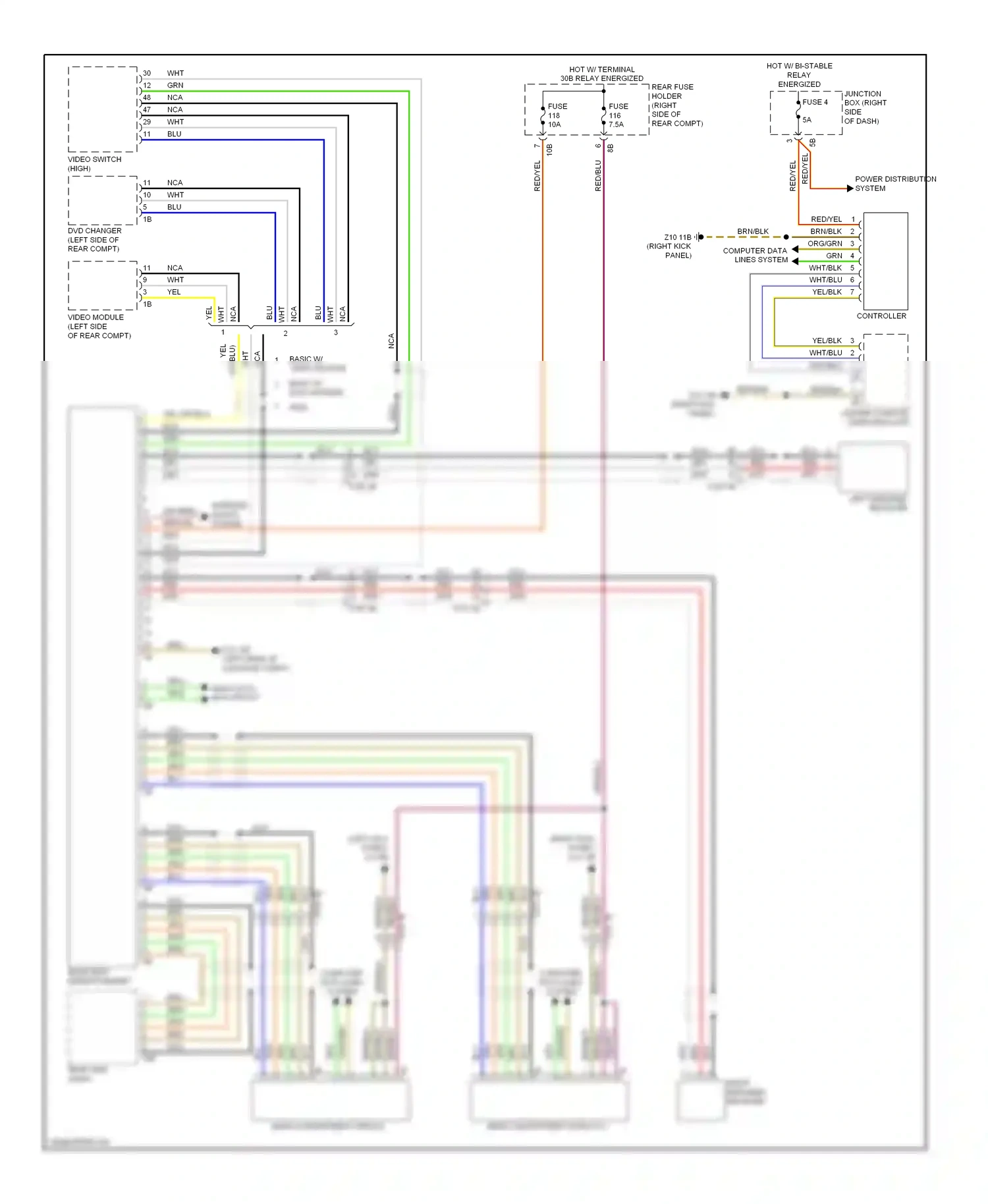BMW 5 series F10/F11 (2009-2013) basic w/ dvd changer wiring diagram  (1 of 1)
