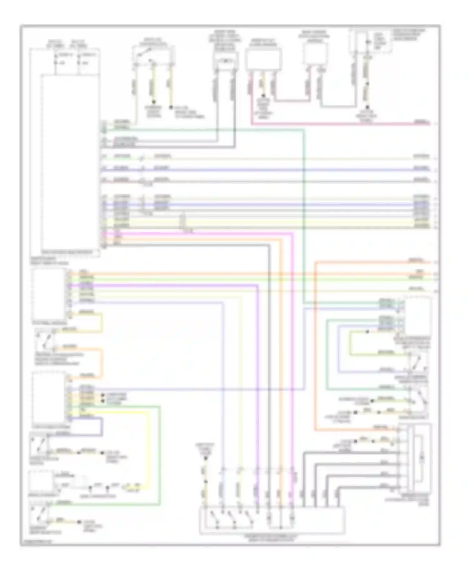 Wiring diagram central locking button hazard warning switch operating unit for BMW 5 series F10/F11 (2009-2013) (1 of 2)