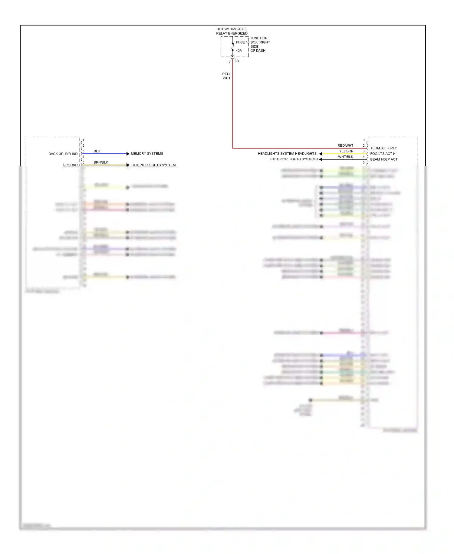 BMW 5 series F10/F11 (2009-2013) interior lights system interior lights system wiring diagram  (1 of 1)