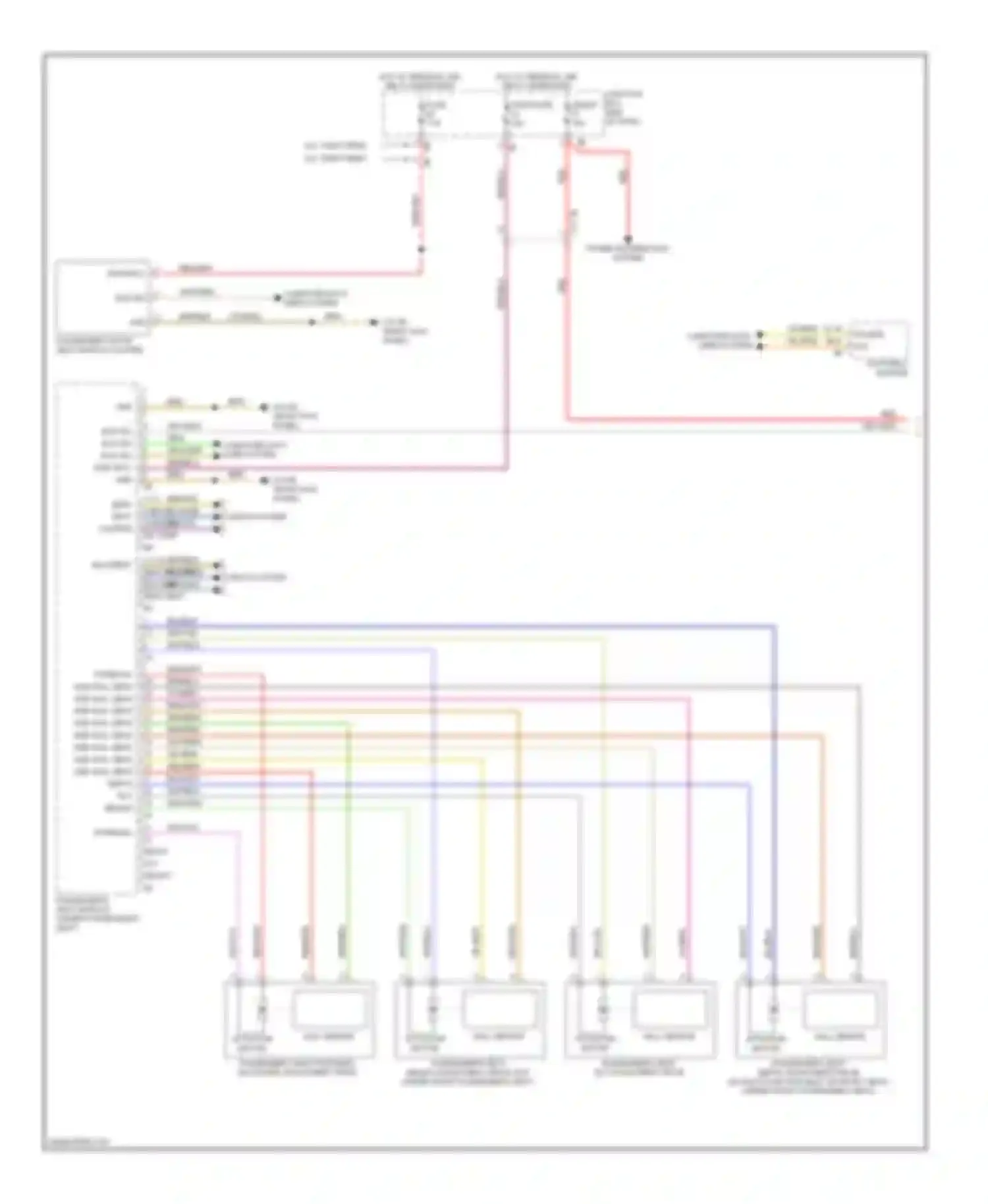 Wiring diagram passenger's seat forward/ backward adjustment drive for BMW 5 series F10/F11 (2009-2013) (2 of 2)