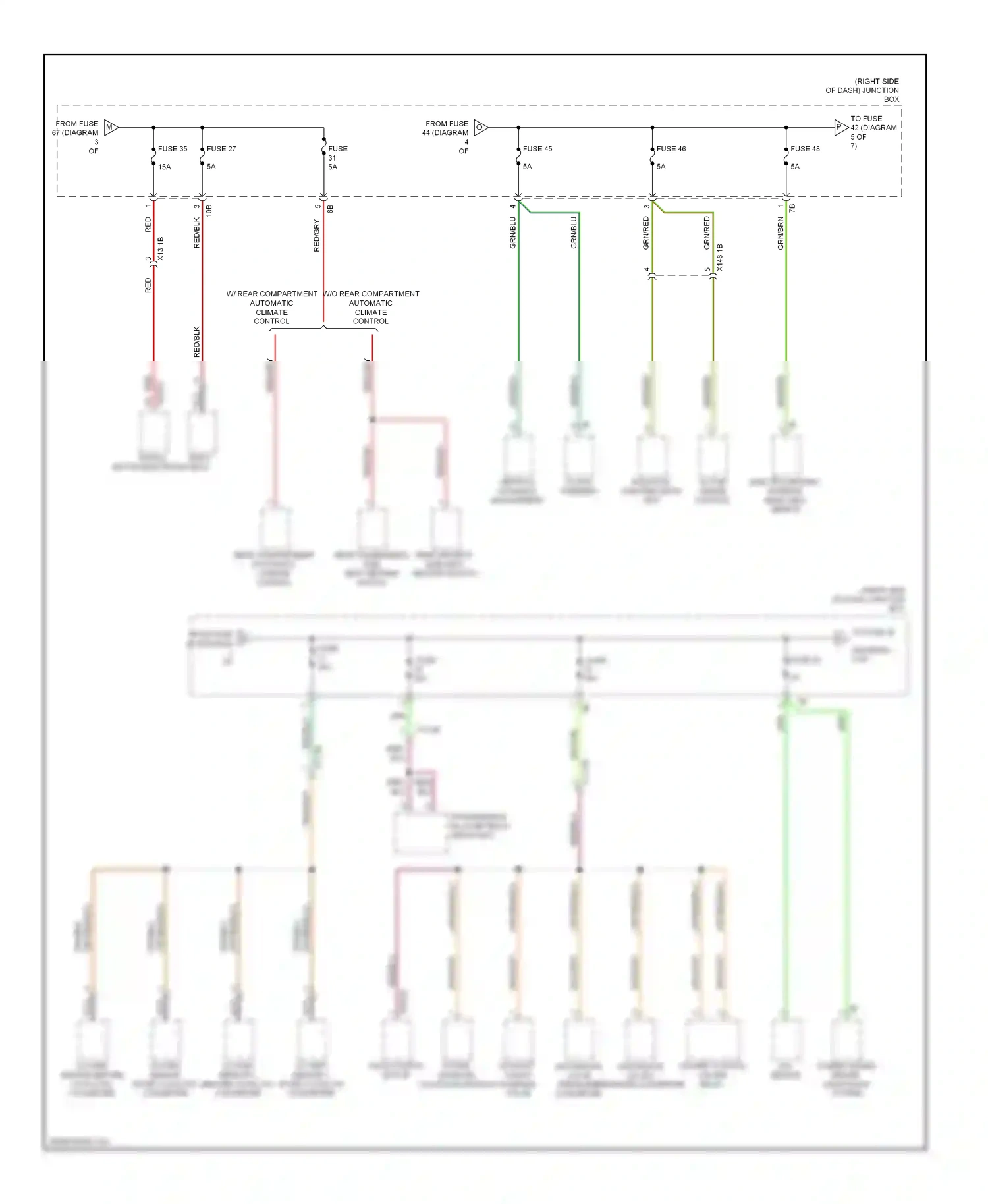 BMW 5 series F10/F11 (2009-2013) rear compartment automatic climate control wiring diagram  (5 of 7)