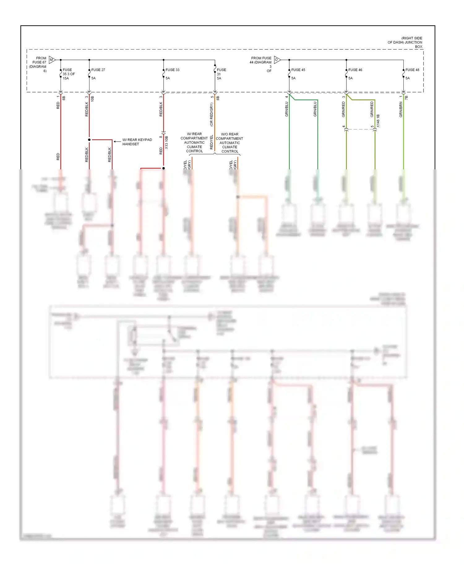 BMW 5 series F10/F11 (2009-2013) rear compartment automatic climate control wiring diagram  (4 of 7)