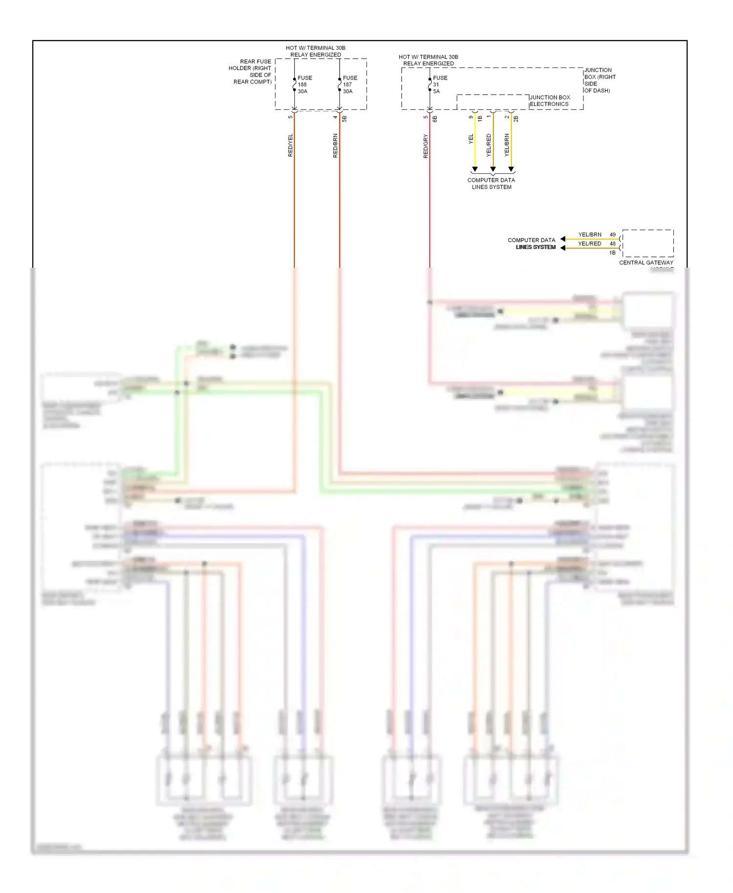 BMW 5 series F10/F11 (2009-2013) rear compartment automatic climate control wiring diagram  (6 of 7)