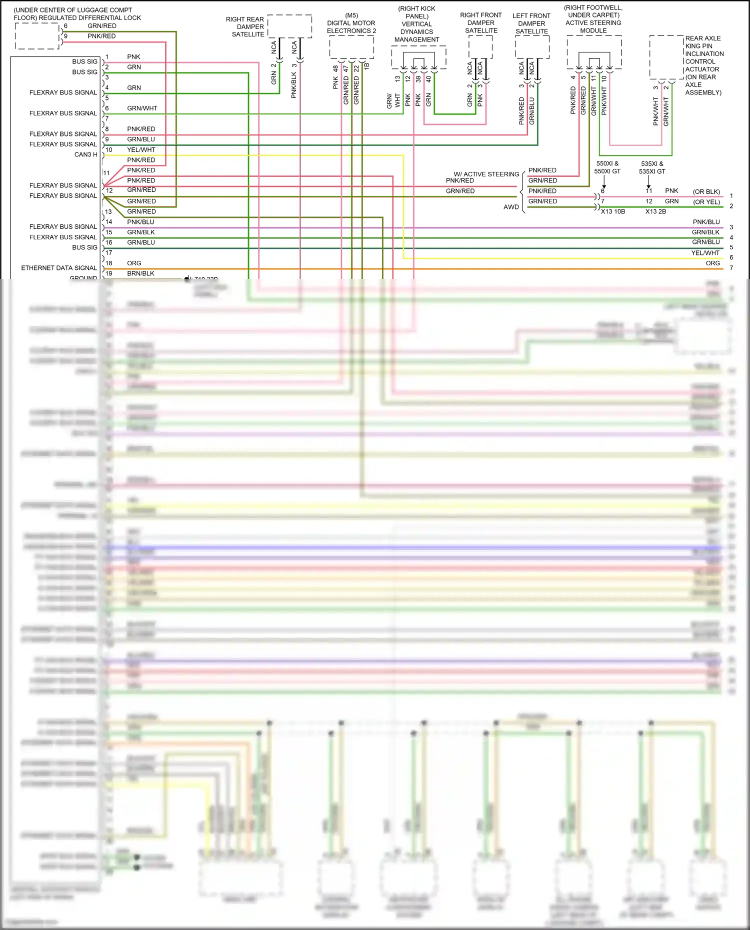 Wiring diagram active steering module for BMW 5 series F10/F11 facelift (2013-2017) (1 of 5)