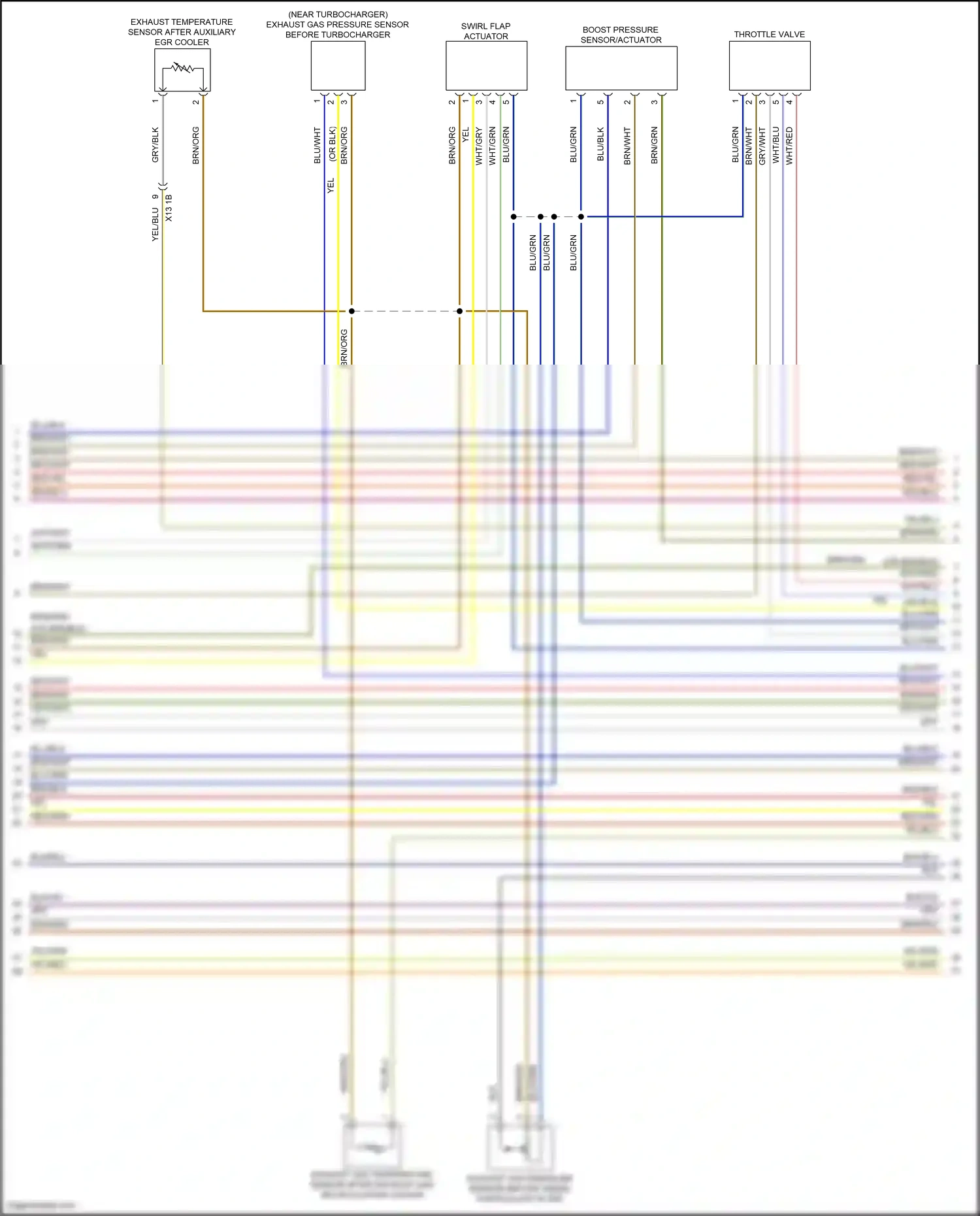 Wiring diagram boost pressure sensor/actuator for BMW 5 series F10/F11 facelift (2013-2017) (1 of 1)
