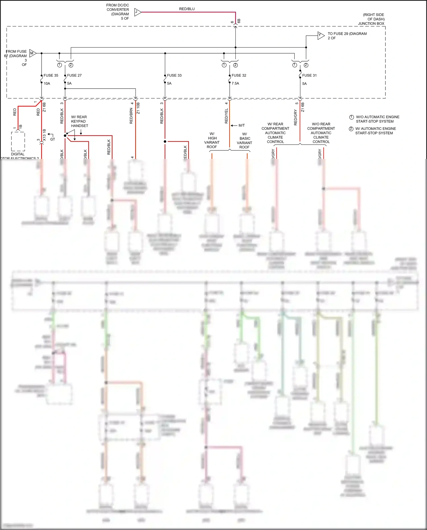 BMW 5 series F10/F11 facelift (2013-2017) camera-based driver assistance systems wiring diagram  (5 of 5)