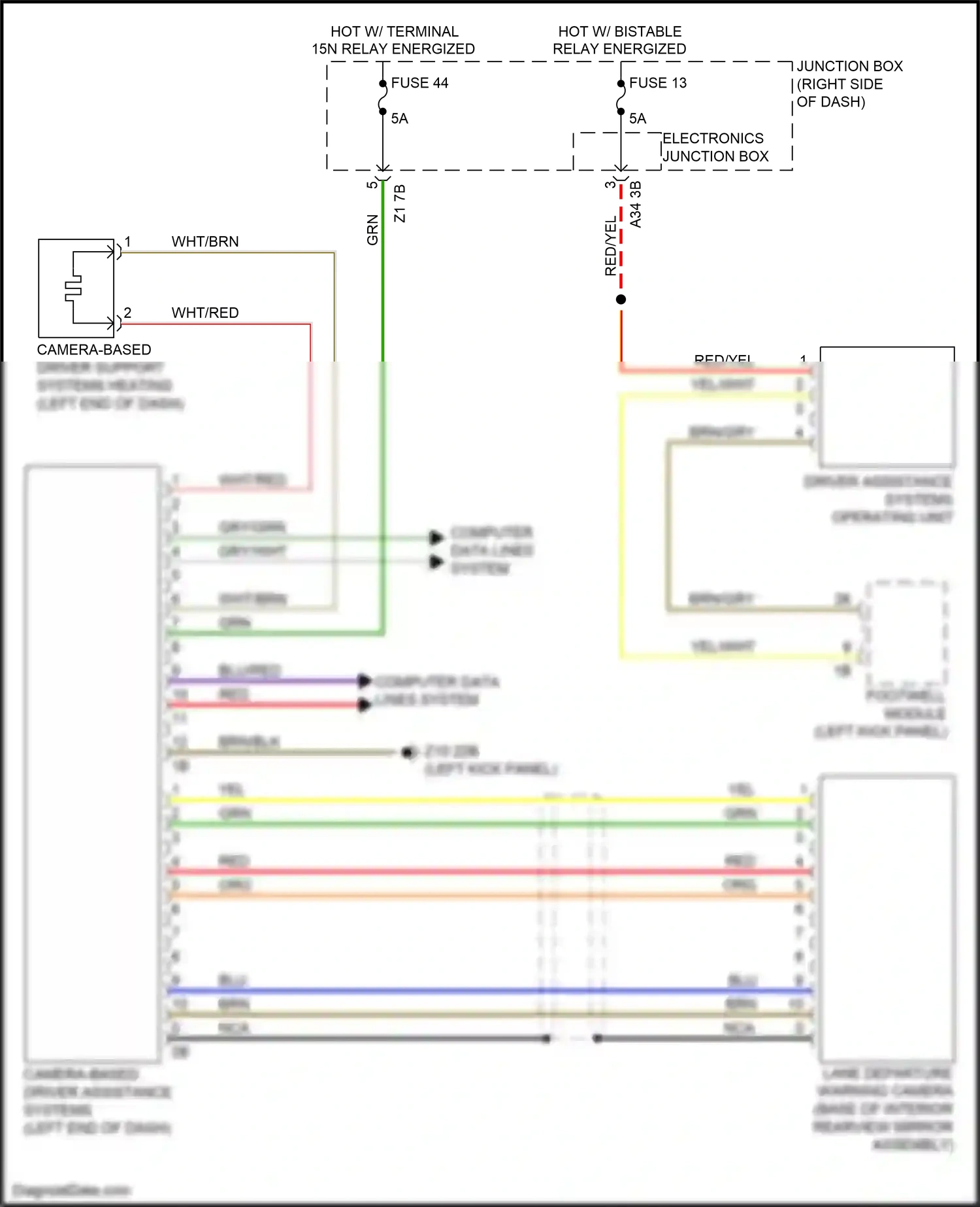 Wiring diagram camera-based driver support systems heating for BMW 5 series F10/F11 facelift (2013-2017) (1 of 1)