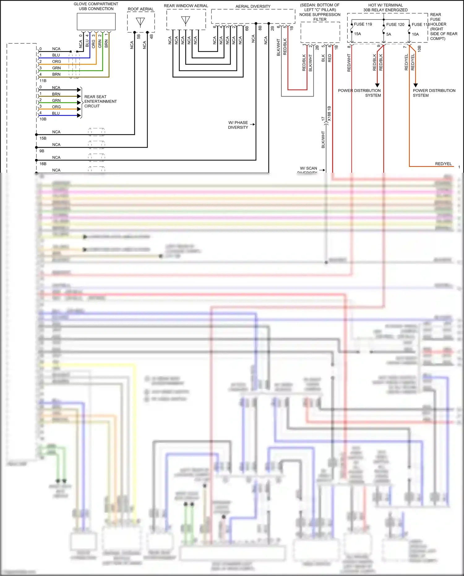 Wiring diagram central gateway module for BMW 5 series F10/F11 facelift (2013-2017) (4 of 21)
