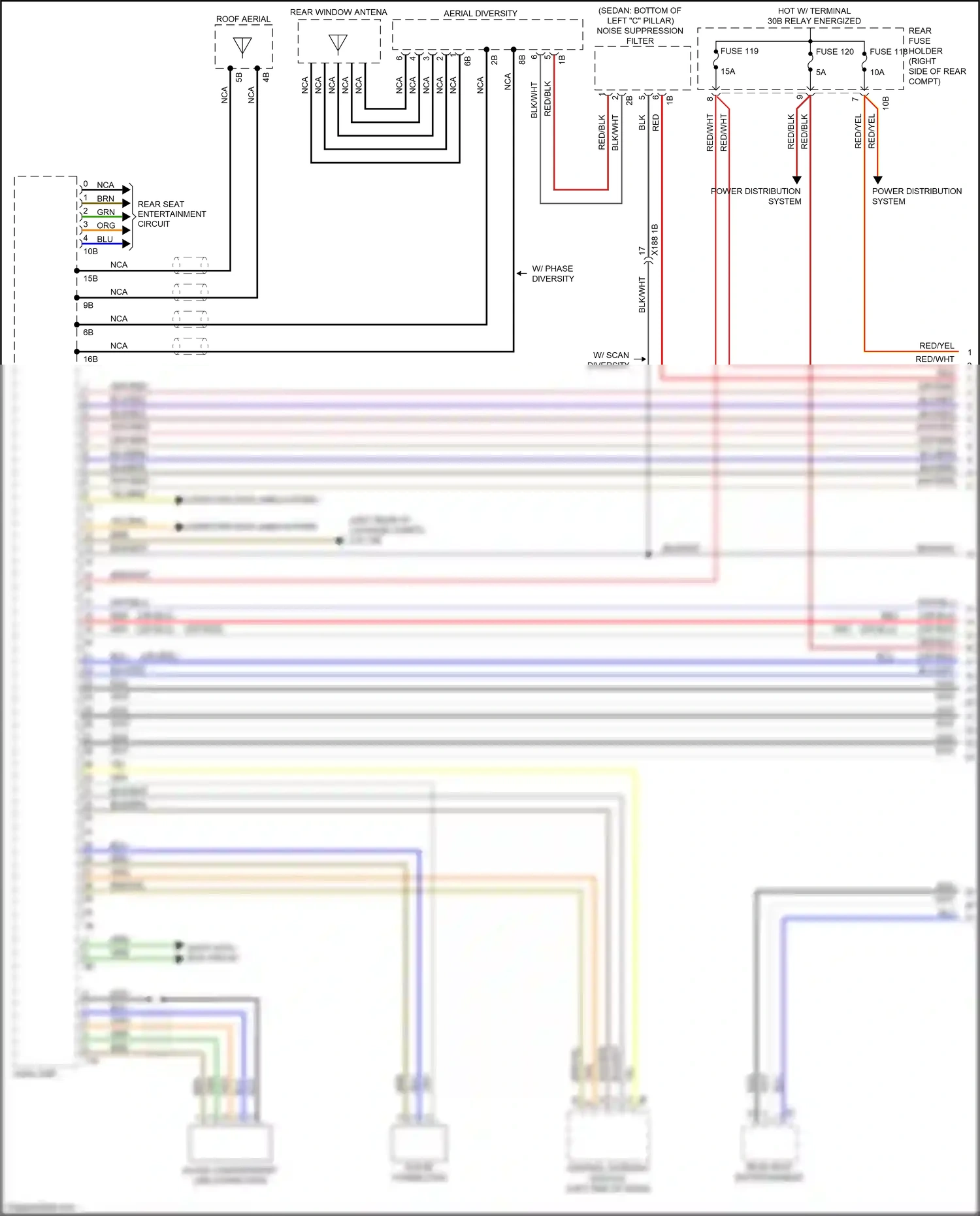Wiring diagram central gateway module for BMW 5 series F10/F11 facelift (2013-2017) (7 of 21)