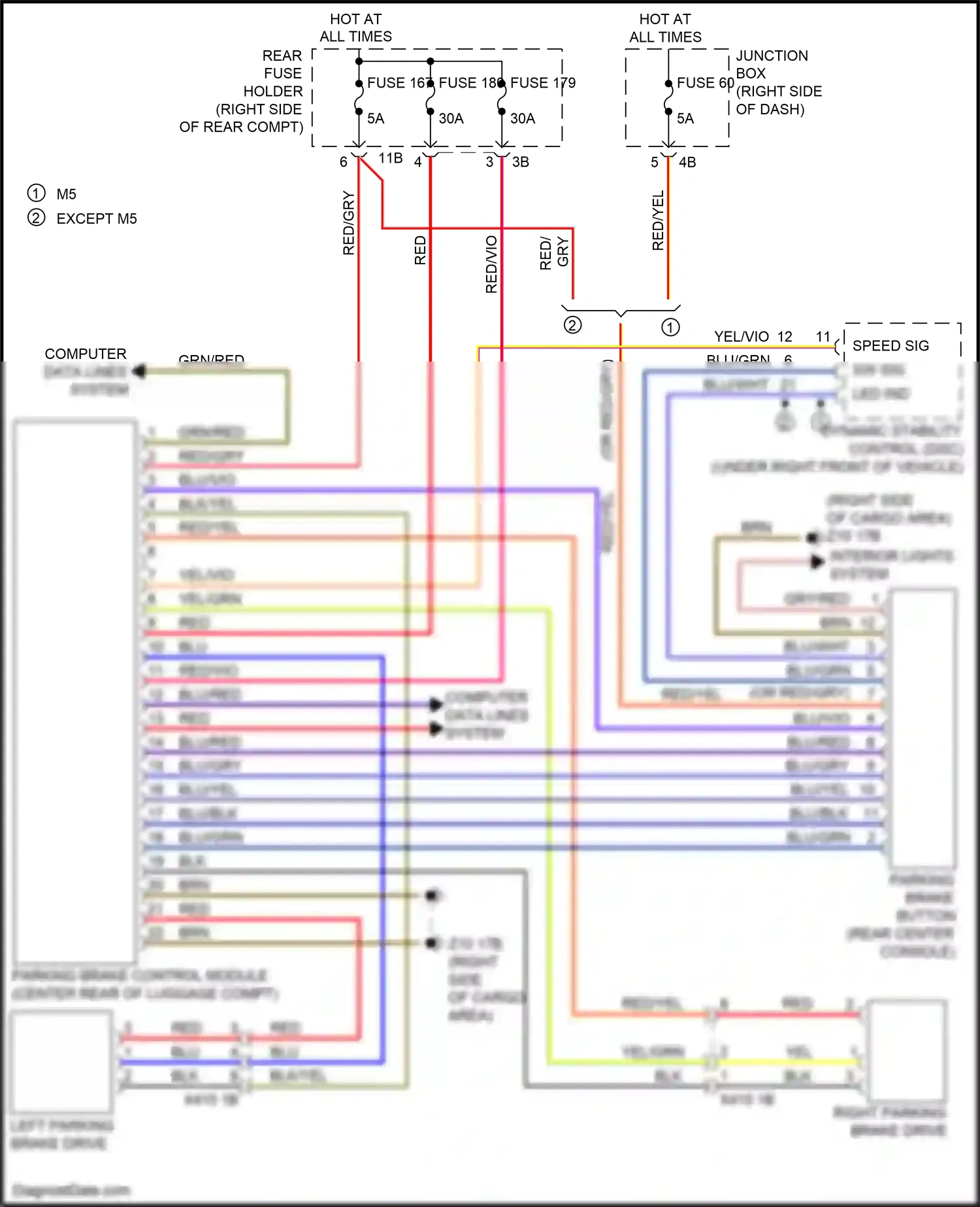 Wiring diagram computer data lines system for BMW 5 series F10/F11 facelift (2013-2017) (26 of 107)