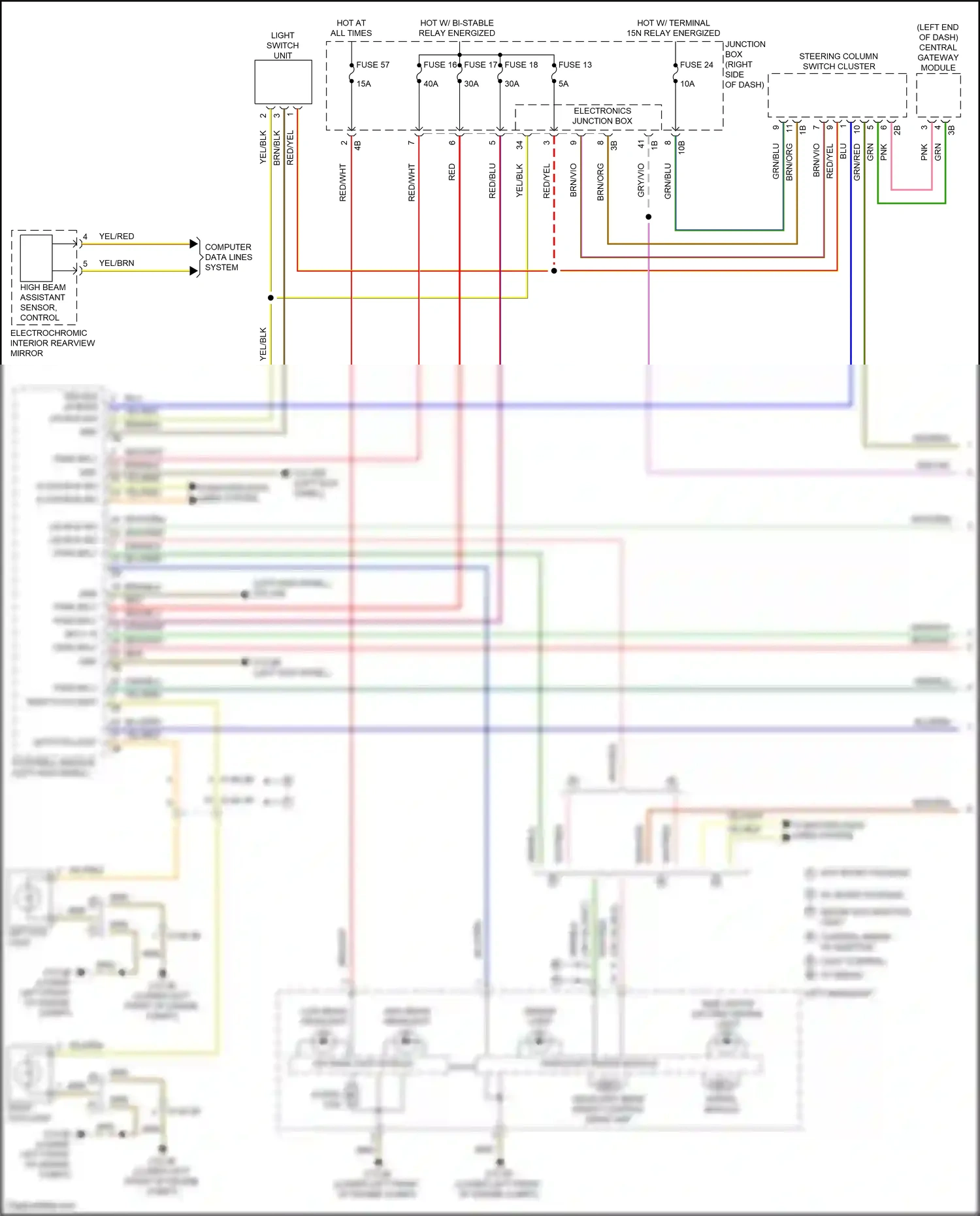 Wiring diagram computer data lines system for BMW 5 series F10/F11 facelift (2013-2017) (73 of 107)
