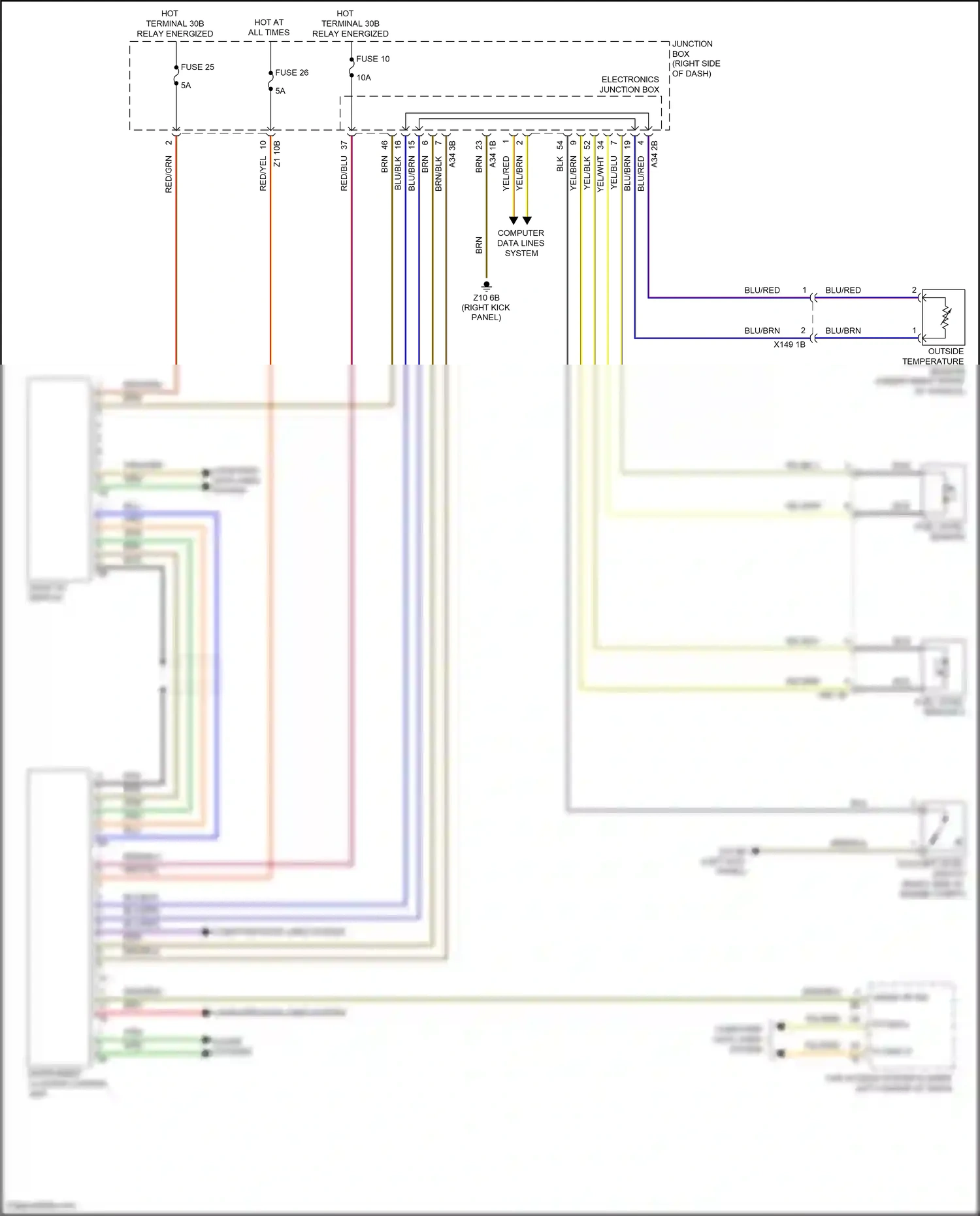 Wiring diagram computer data lines system for BMW 5 series F10/F11 facelift (2013-2017) (85 of 107)