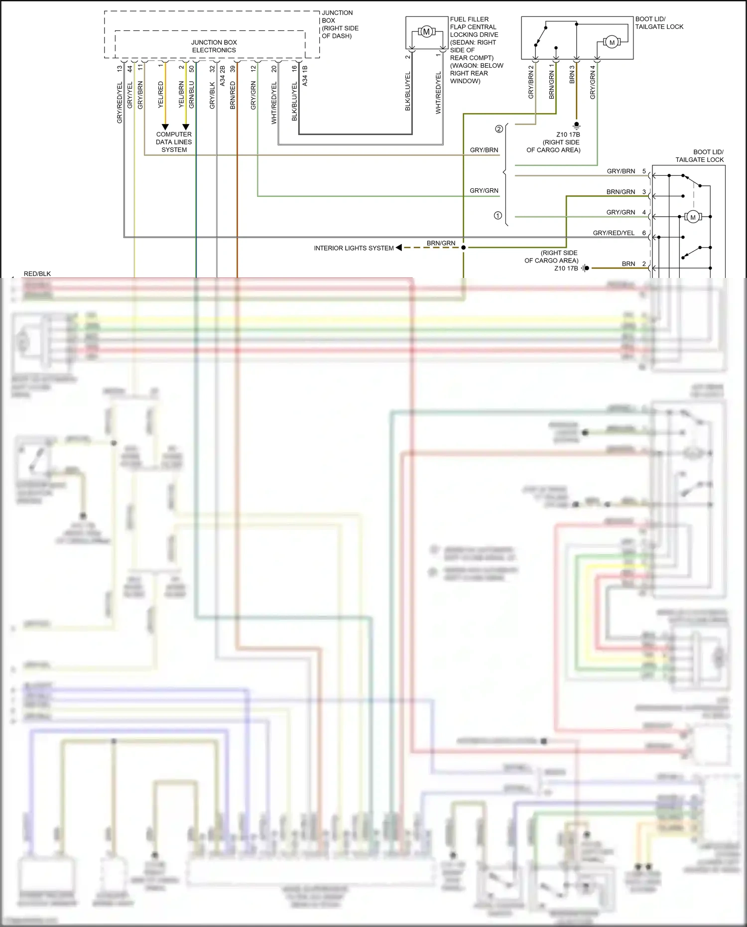 Wiring diagram computer data lines system for BMW 5 series F10/F11 facelift (2013-2017) (30 of 107)