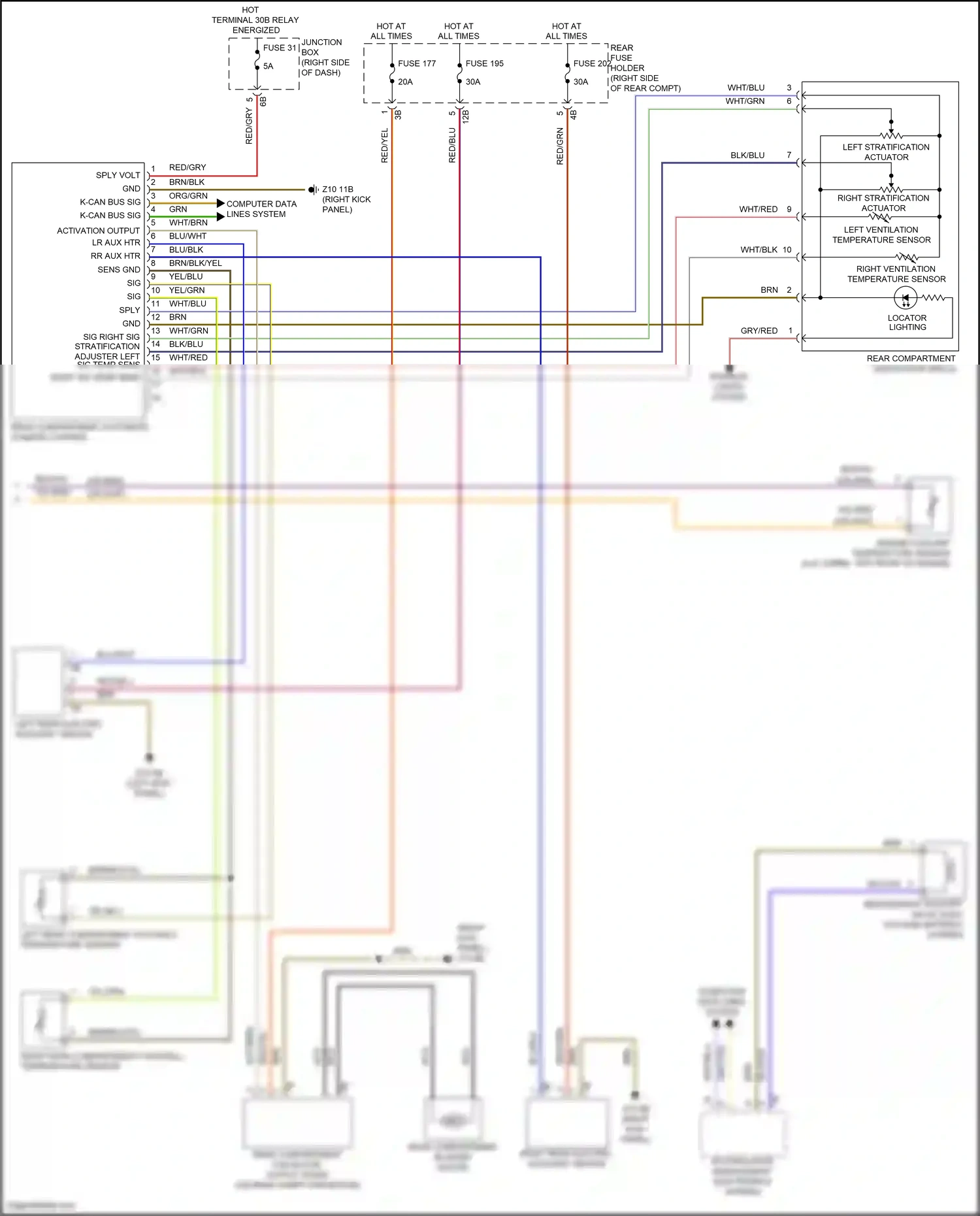 Wiring diagram computer data lines system for BMW 5 series F10/F11 facelift (2013-2017) (100 of 107)