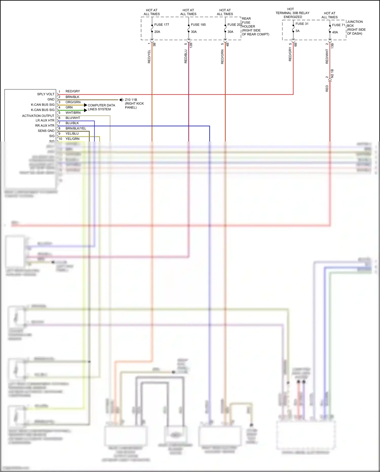 Wiring diagram computer data lines system for BMW 5 series F10/F11 facelift (2013-2017) (7 of 107)