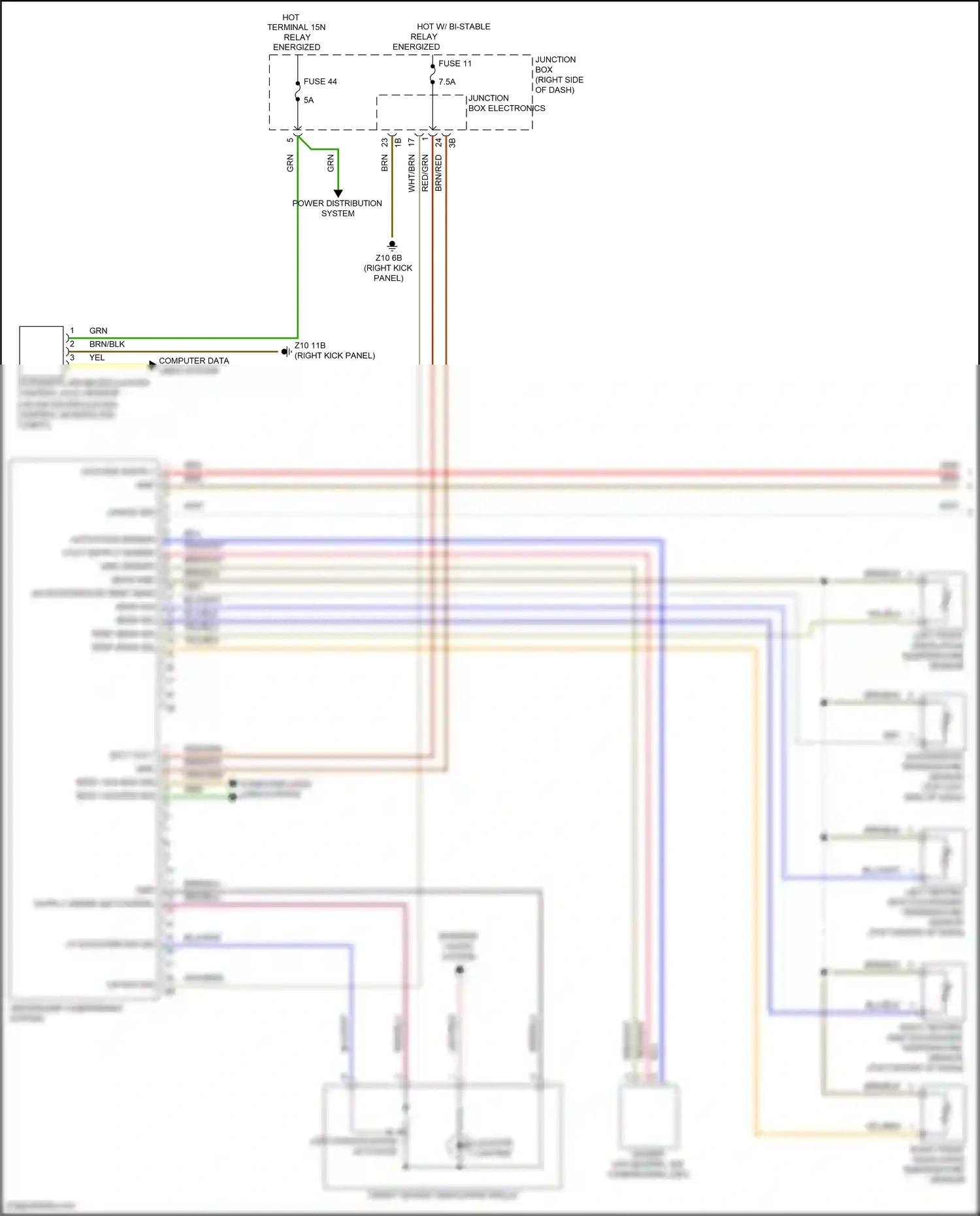 Wiring diagram computer data lines system for BMW 5 series F10/F11 facelift (2013-2017) (91 of 107)