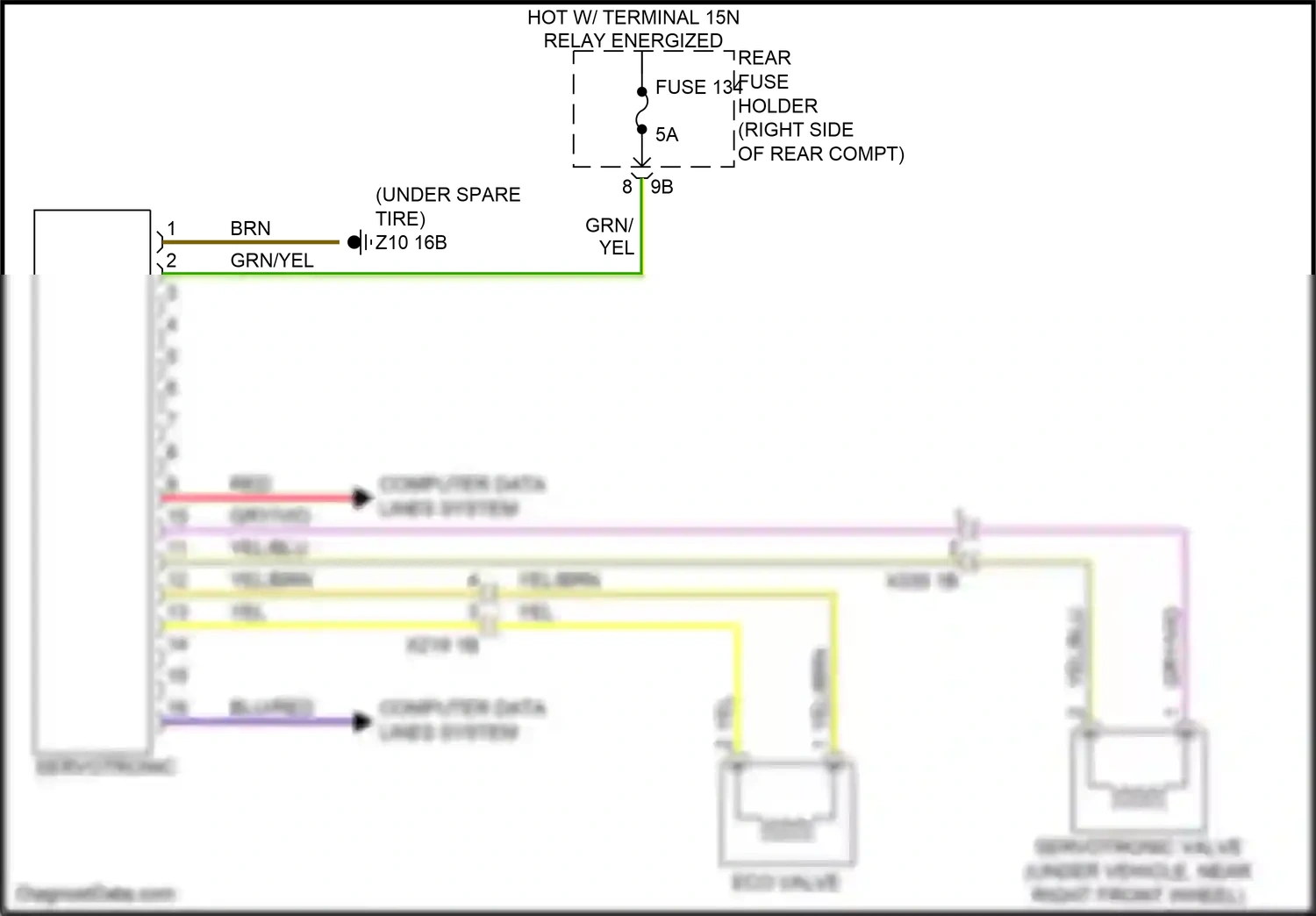 Wiring diagram computer data lines system for BMW 5 series F10/F11 facelift (2013-2017) (49 of 107)