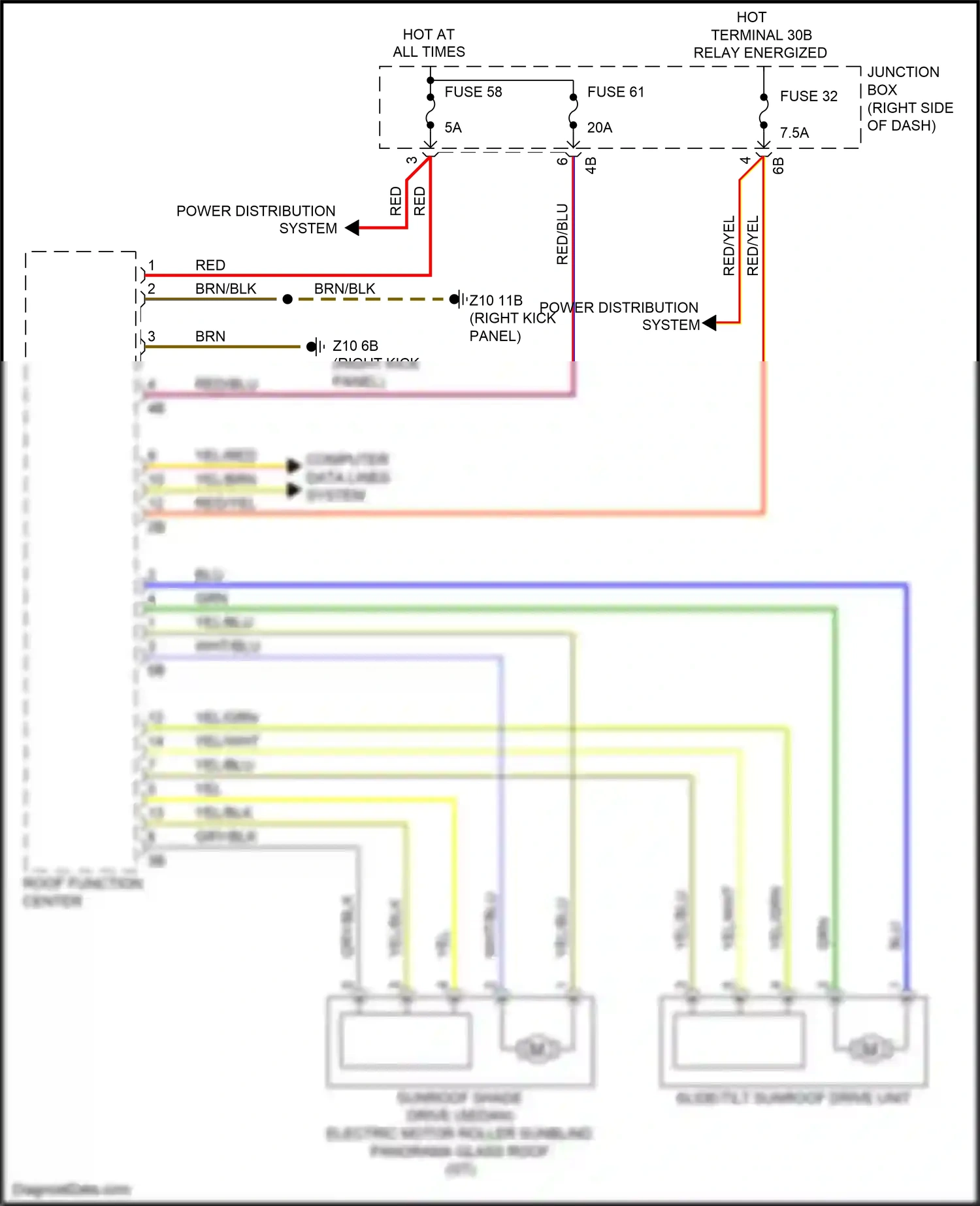 Wiring diagram computer data lines system for BMW 5 series F10/F11 facelift (2013-2017) (9 of 107)