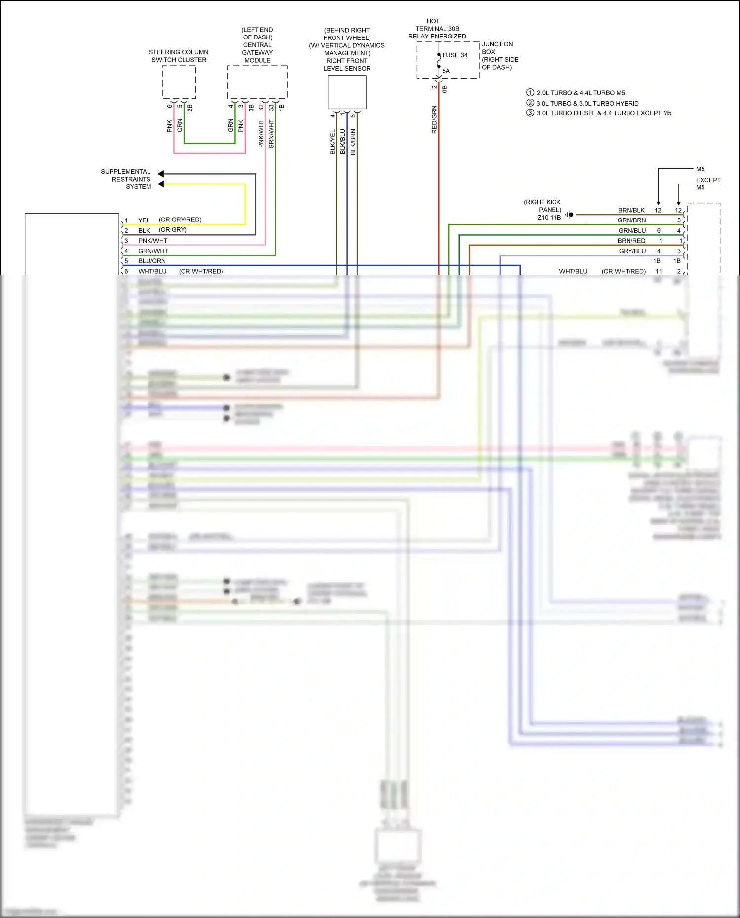Wiring diagram computer data lines system for BMW 5 series F10/F11 facelift (2013-2017) (1 of 107)