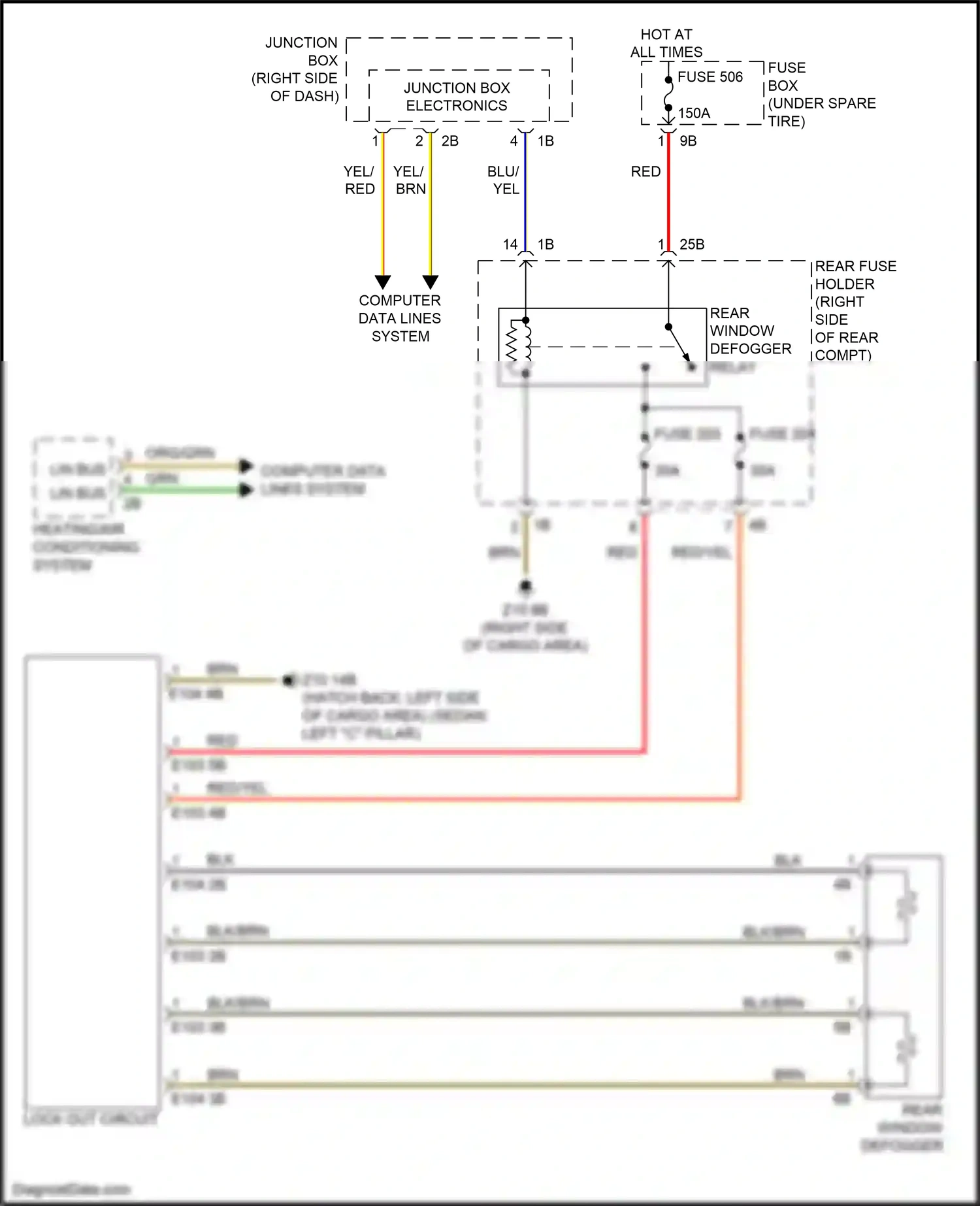 Wiring diagram computer data lines system for BMW 5 series F10/F11 facelift (2013-2017) (25 of 107)