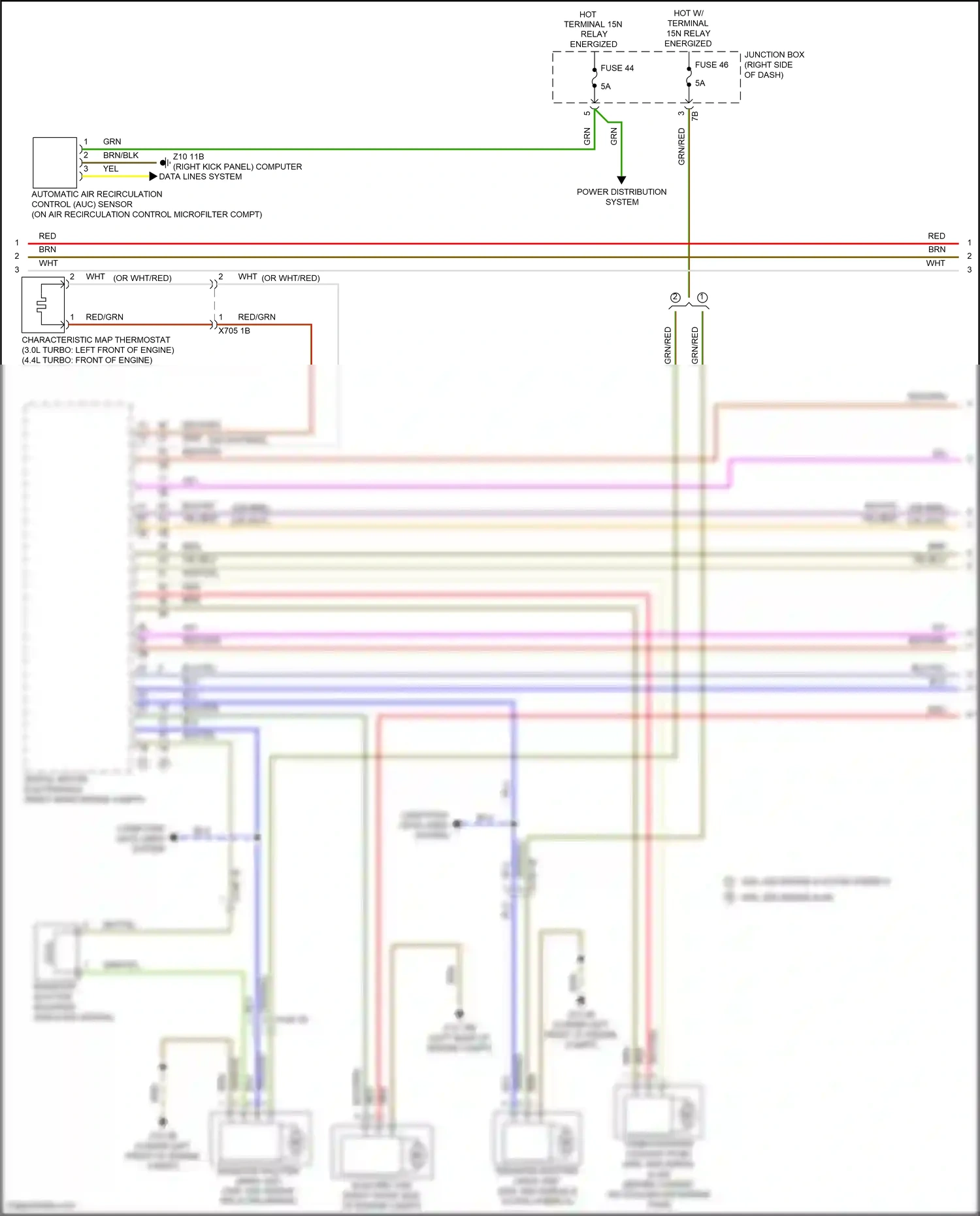 Wiring diagram computer data lines system for BMW 5 series F10/F11 facelift (2013-2017) (92 of 107)