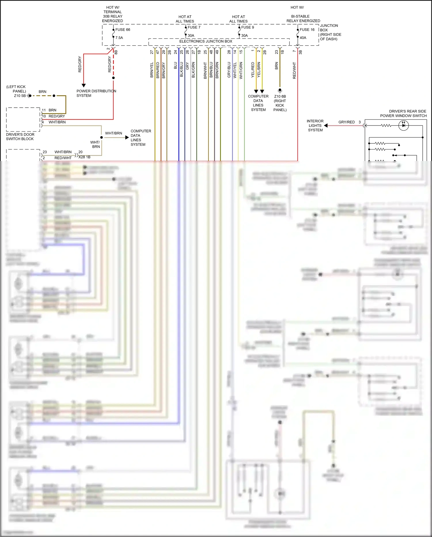 Wiring diagram computer data lines system for BMW 5 series F10/F11 facelift (2013-2017) (79 of 107)