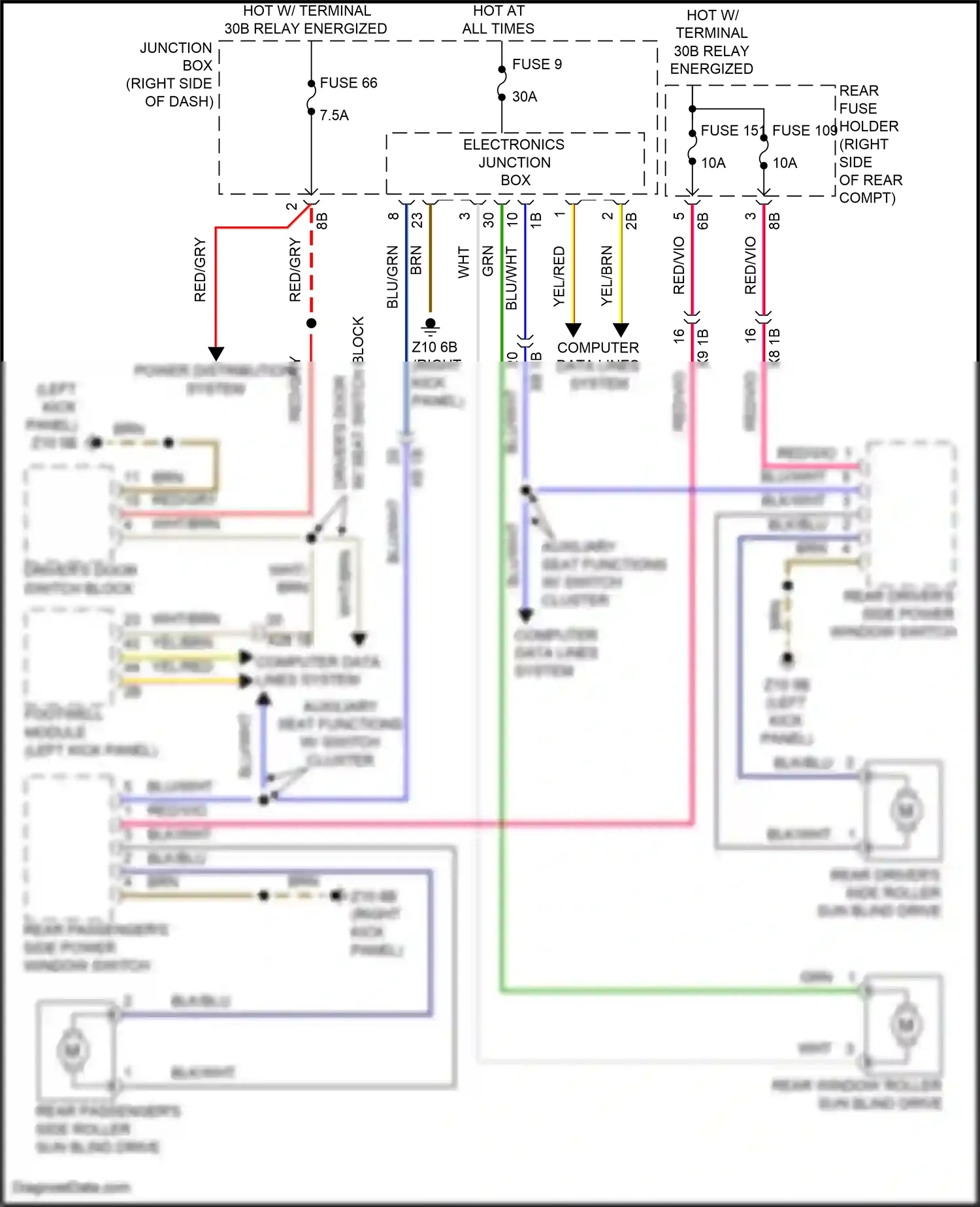 Wiring diagram computer data lines system for BMW 5 series F10/F11 facelift (2013-2017) (80 of 107)