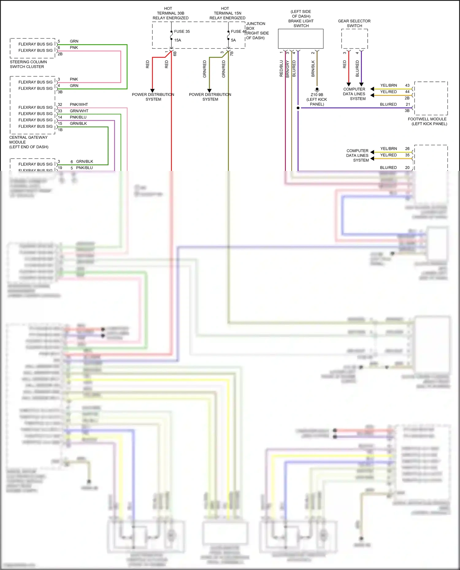 Wiring diagram computer data lines system for BMW 5 series F10/F11 facelift (2013-2017) (83 of 107)