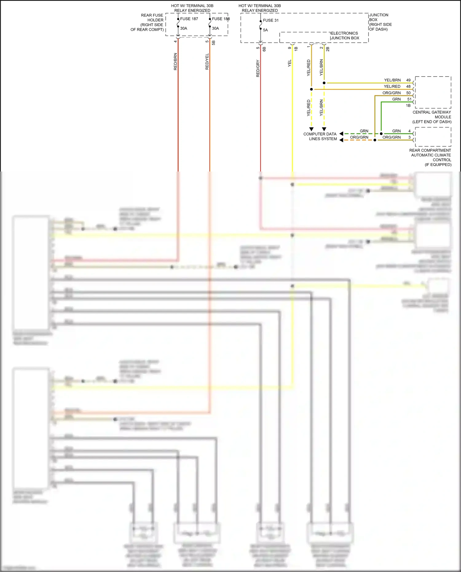 Wiring diagram electronics junction box for BMW 5 series F10/F11 facelift (2013-2017) (10 of 31)