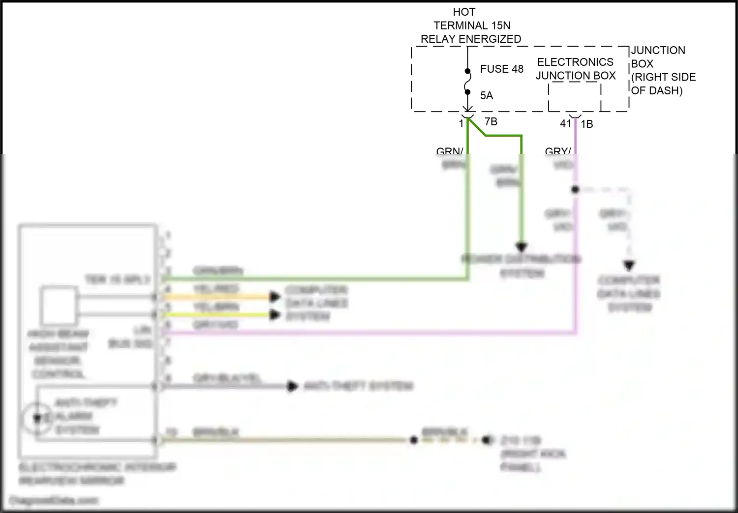 Wiring diagram electronics junction box for BMW 5 series F10/F11 facelift (2013-2017) (19 of 31)