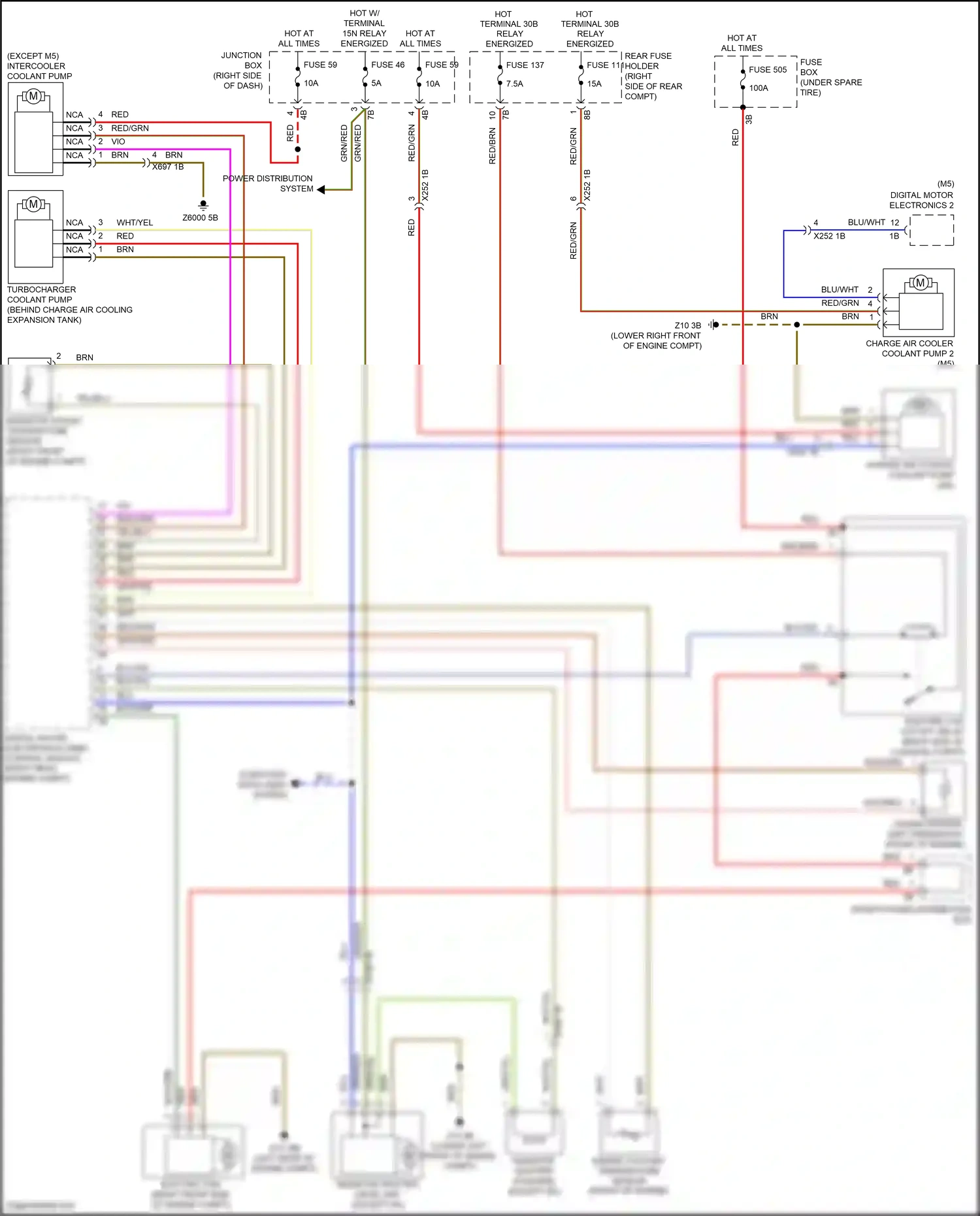 Wiring diagram engine coolant temperature sensor for BMW 5 series F10/F11 facelift (2013-2017) (3 of 6)