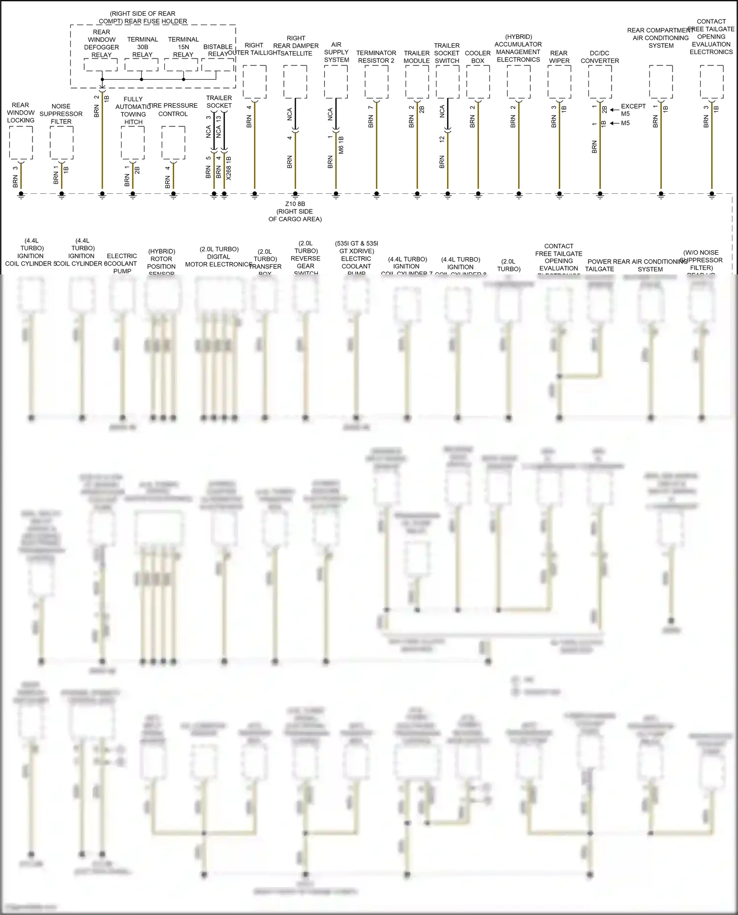 Wiring diagram gearbox input-speed sensor for BMW 5 series F10/F11 facelift (2013-2017) (1 of 2)
