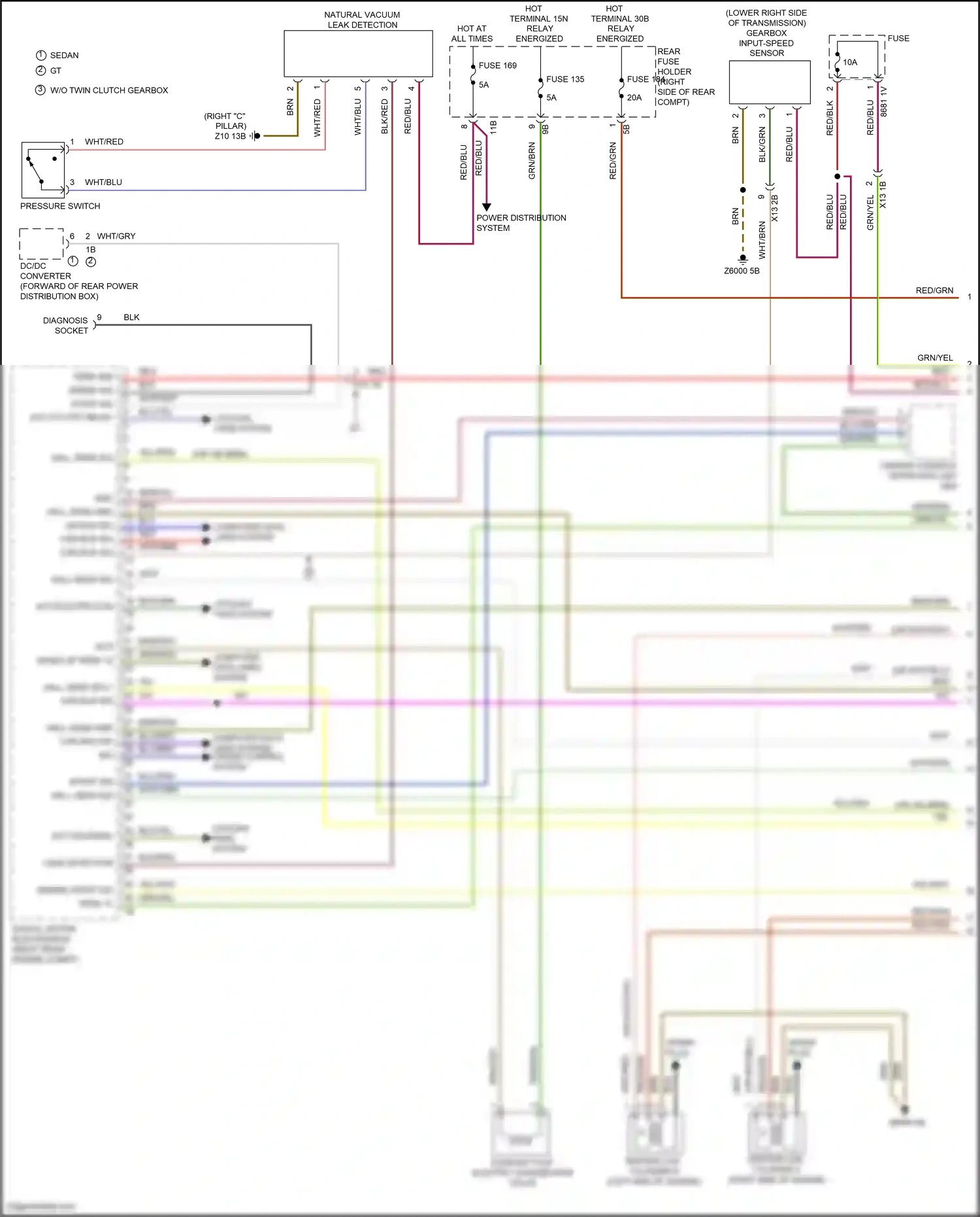 Wiring diagram gearbox input-speed sensor for BMW 5 series F10/F11 facelift (2013-2017) (2 of 2)
