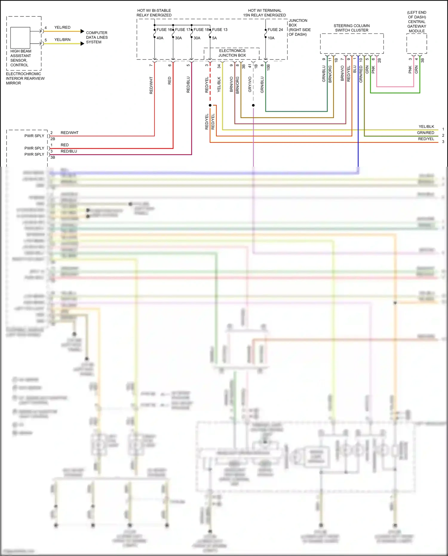 Wiring diagram headlight driver module for BMW 5 series F10/F11 facelift (2013-2017) (4 of 5)