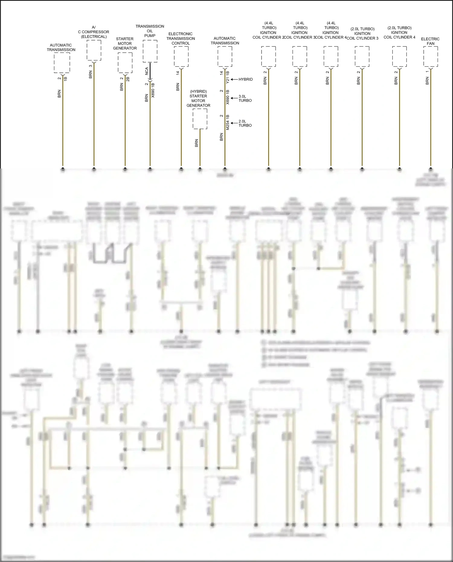 Wiring diagram left front direction indicator light repeater for BMW 5 series F10/F11 facelift (2013-2017) (2 of 2)