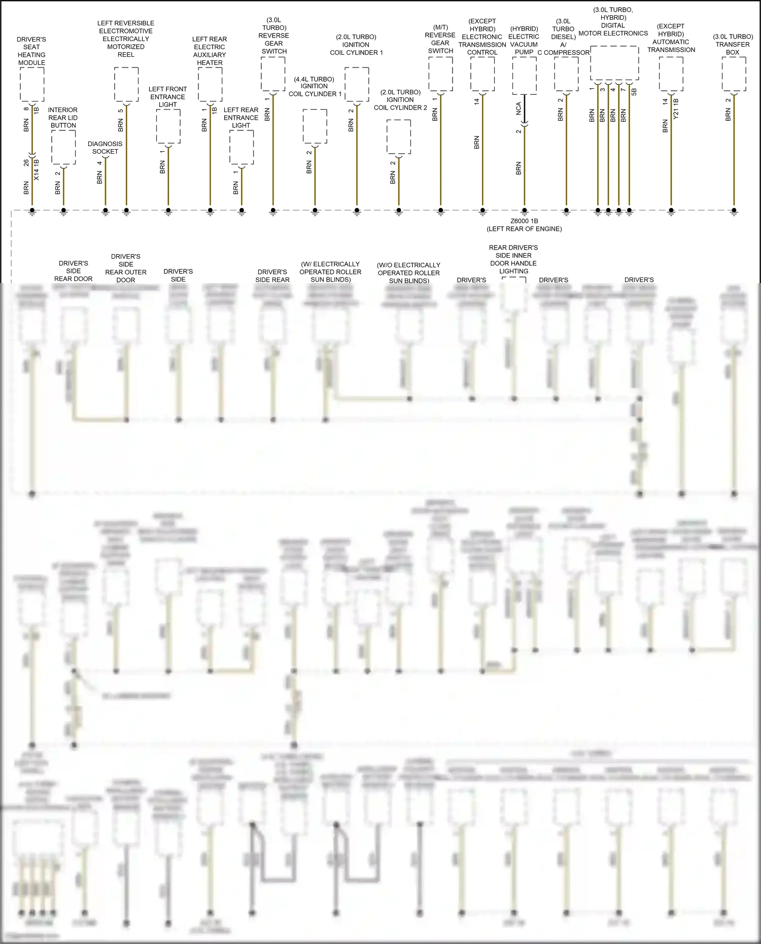Wiring diagram left front midrange speaker lighting for BMW 5 series F10/F11 facelift (2013-2017) (1 of 1)