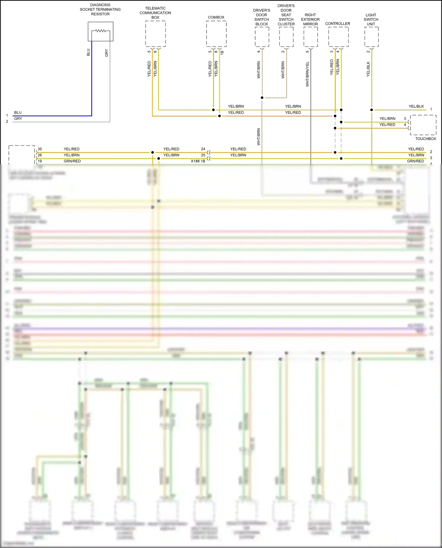 Wiring diagram light switch unit for BMW 5 series F10/F11 facelift (2013-2017) (1 of 7)