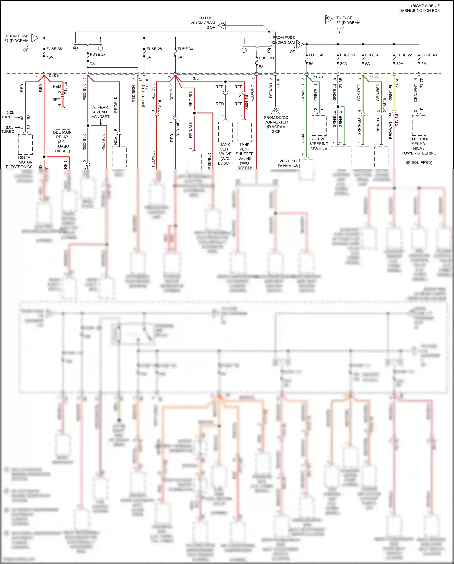 Wiring diagram rear eject box 2 for BMW 5 series F10/F11 facelift (2013-2017) (2 of 3)