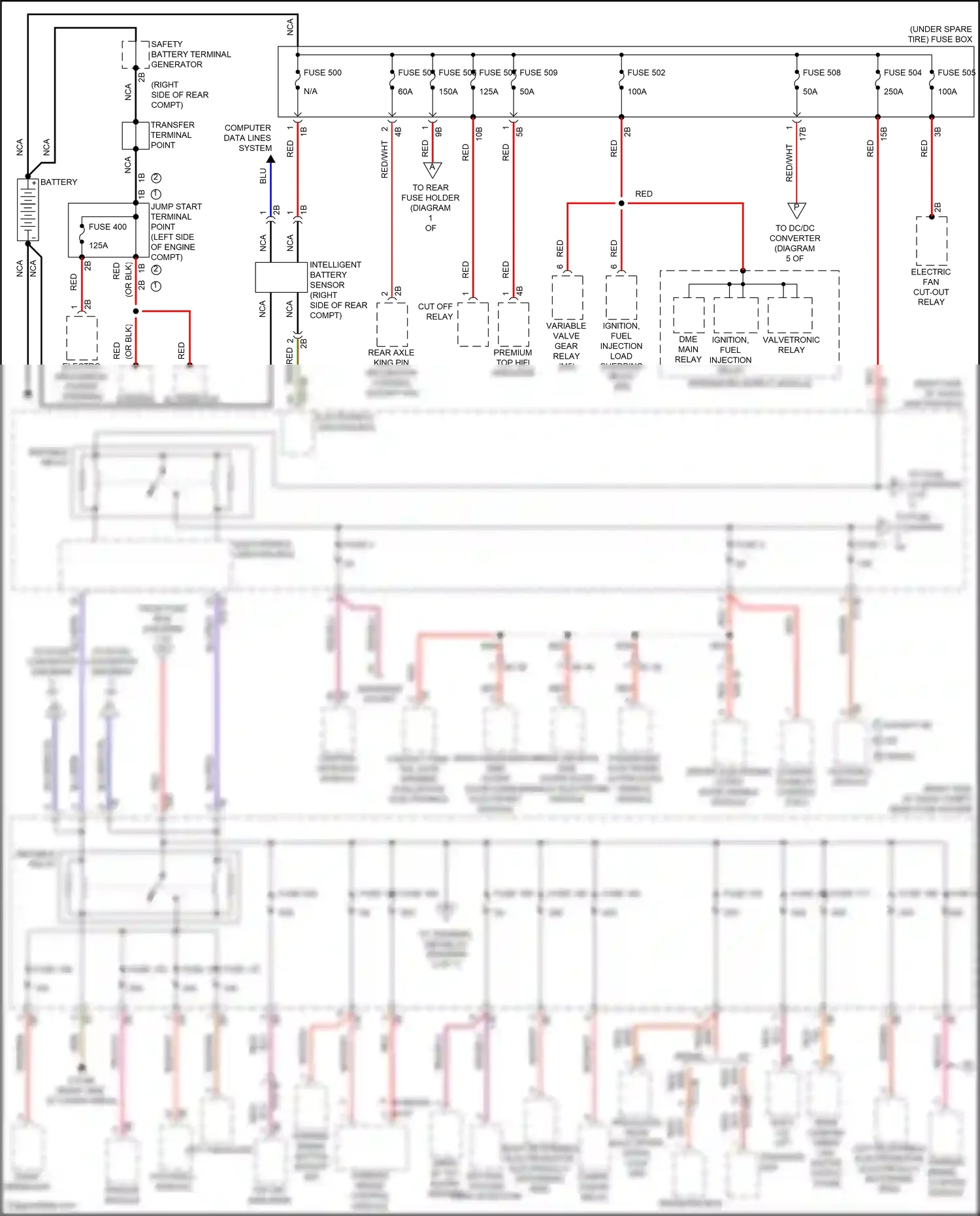 Wiring diagram regulated rear axle differ- ential lock for BMW 5 series F10/F11 facelift (2013-2017) (1 of 1)