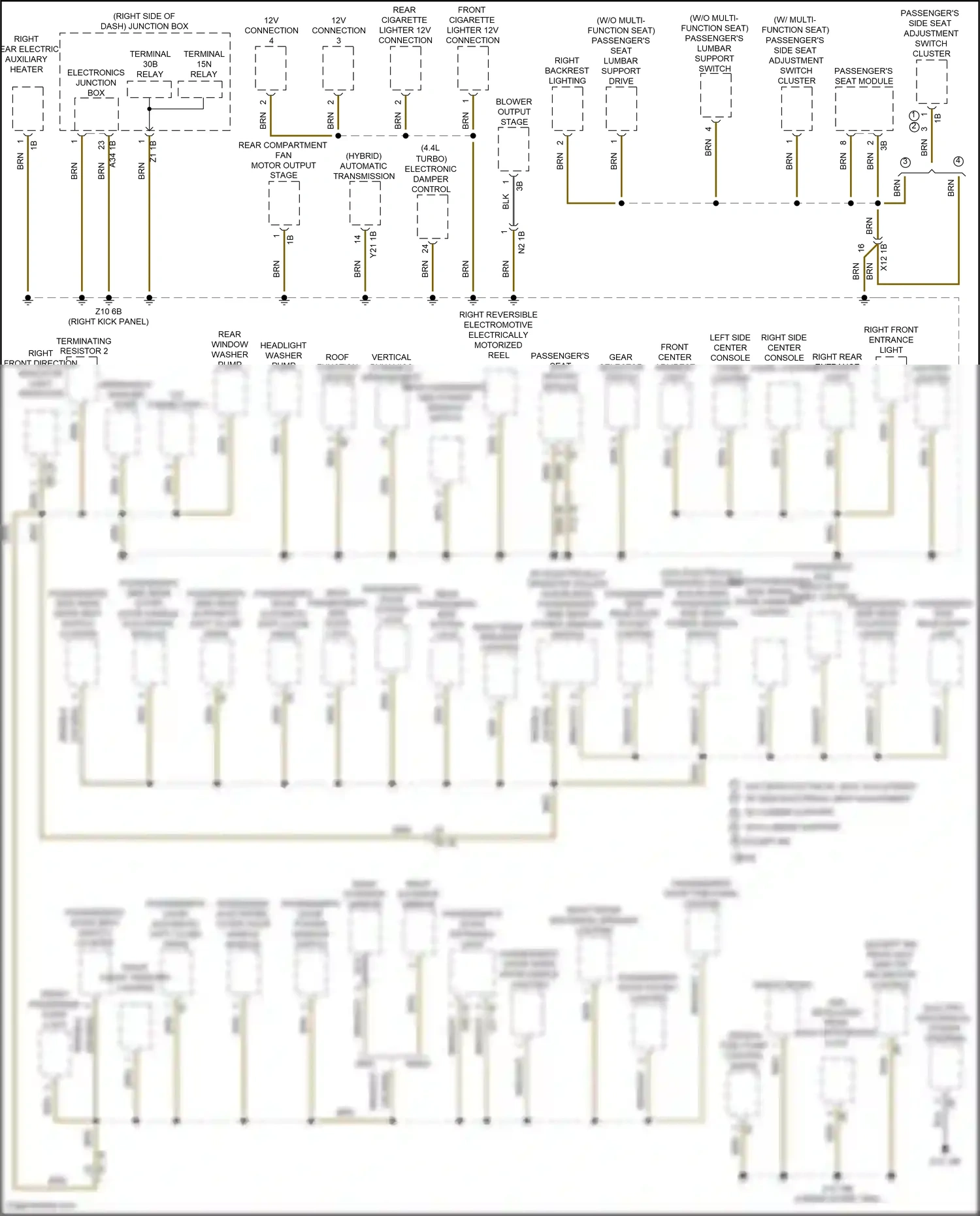 Wiring diagram right front mid- range speaker lighting for BMW 5 series F10/F11 facelift (2013-2017) (1 of 1)