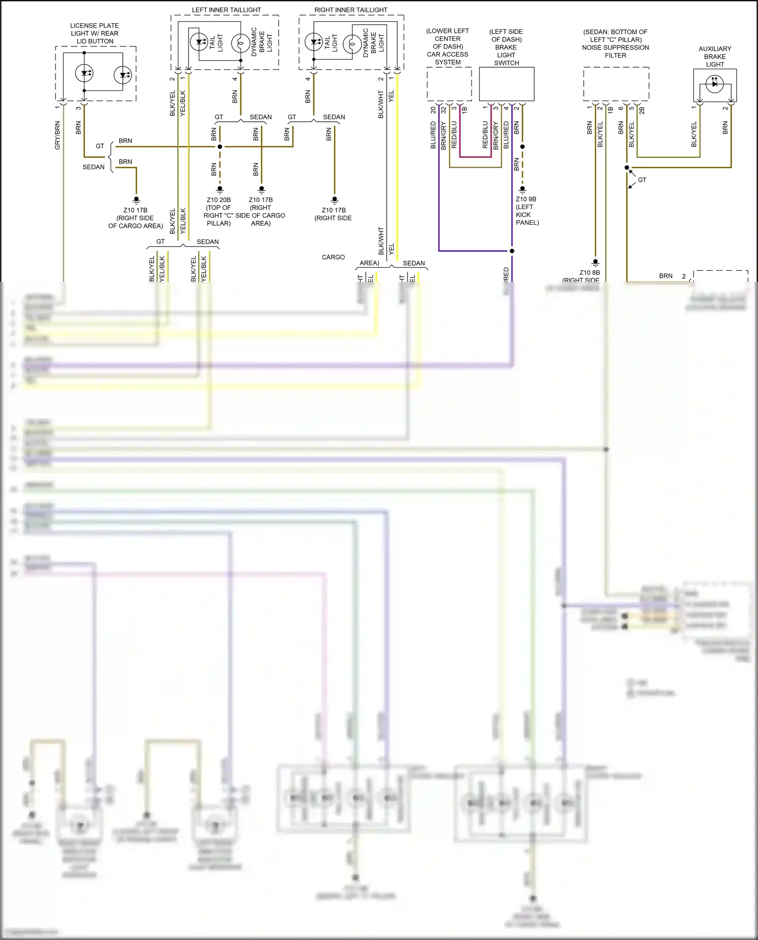 Wiring diagram right outer taillight for BMW 5 series F10/F11 facelift (2013-2017) (1 of 2)