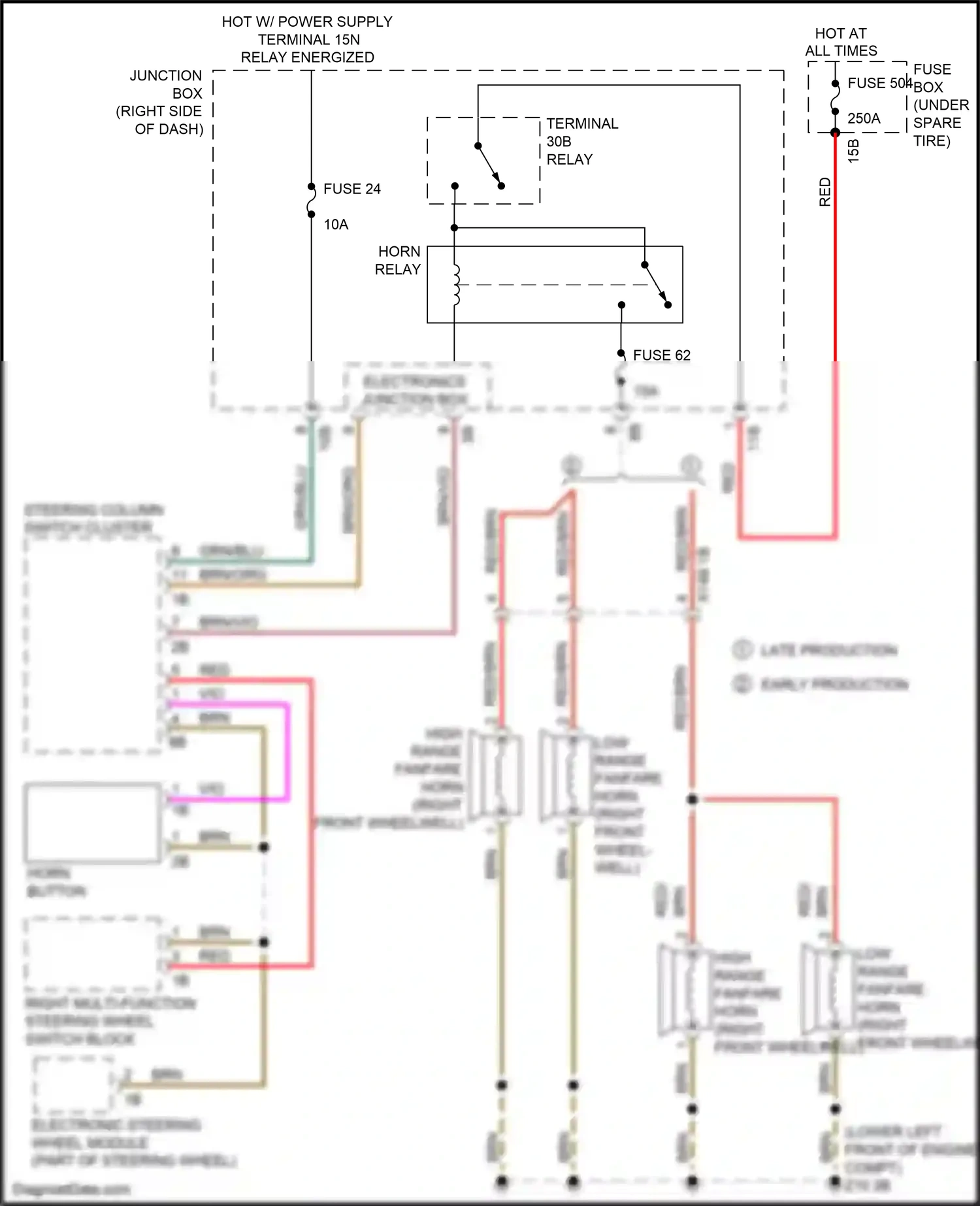 Wiring diagram steering column switch cluster for BMW 5 series F10/F11 facelift (2013-2017) (7 of 17)