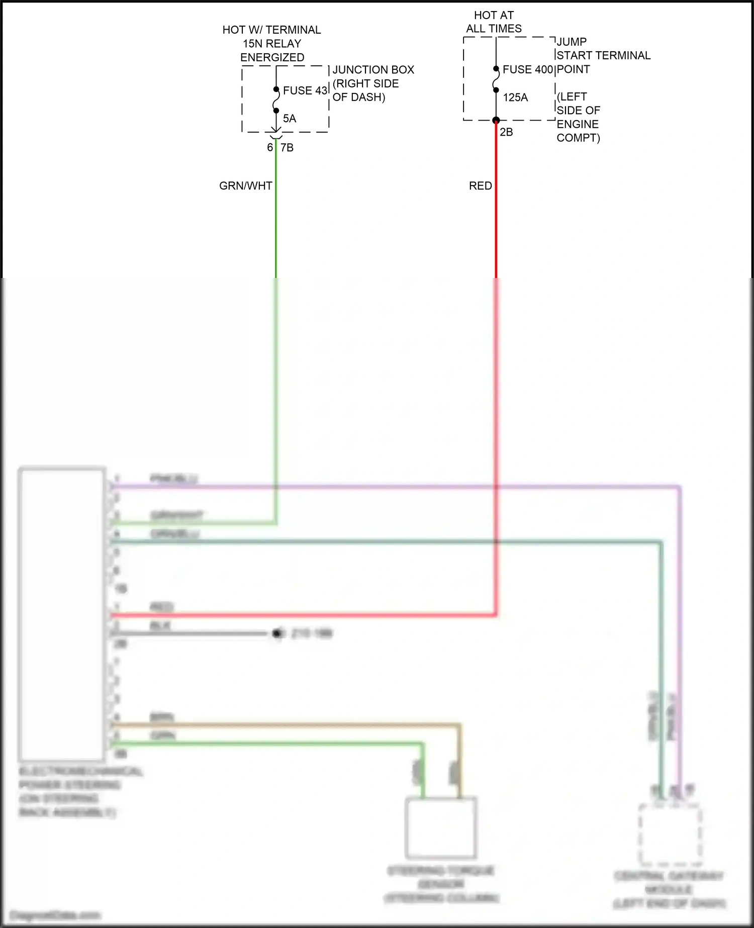 Wiring diagram steering torque sensor for BMW 5 series F10/F11 facelift (2013-2017) (1 of 1)