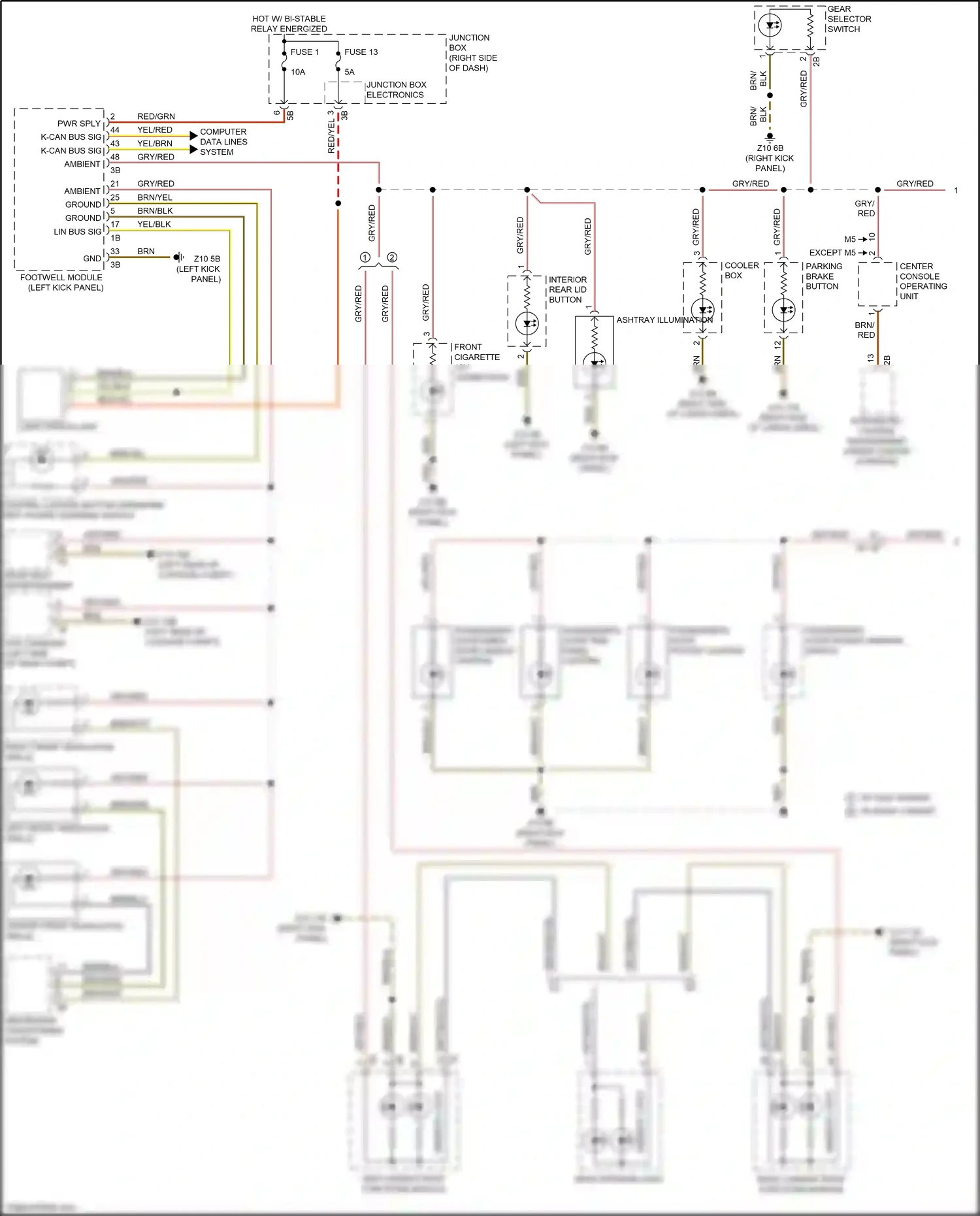 Wiring diagram w/ high variant w/ basic variant for BMW 5 series F10/F11 facelift (2013-2017) (1 of 1)