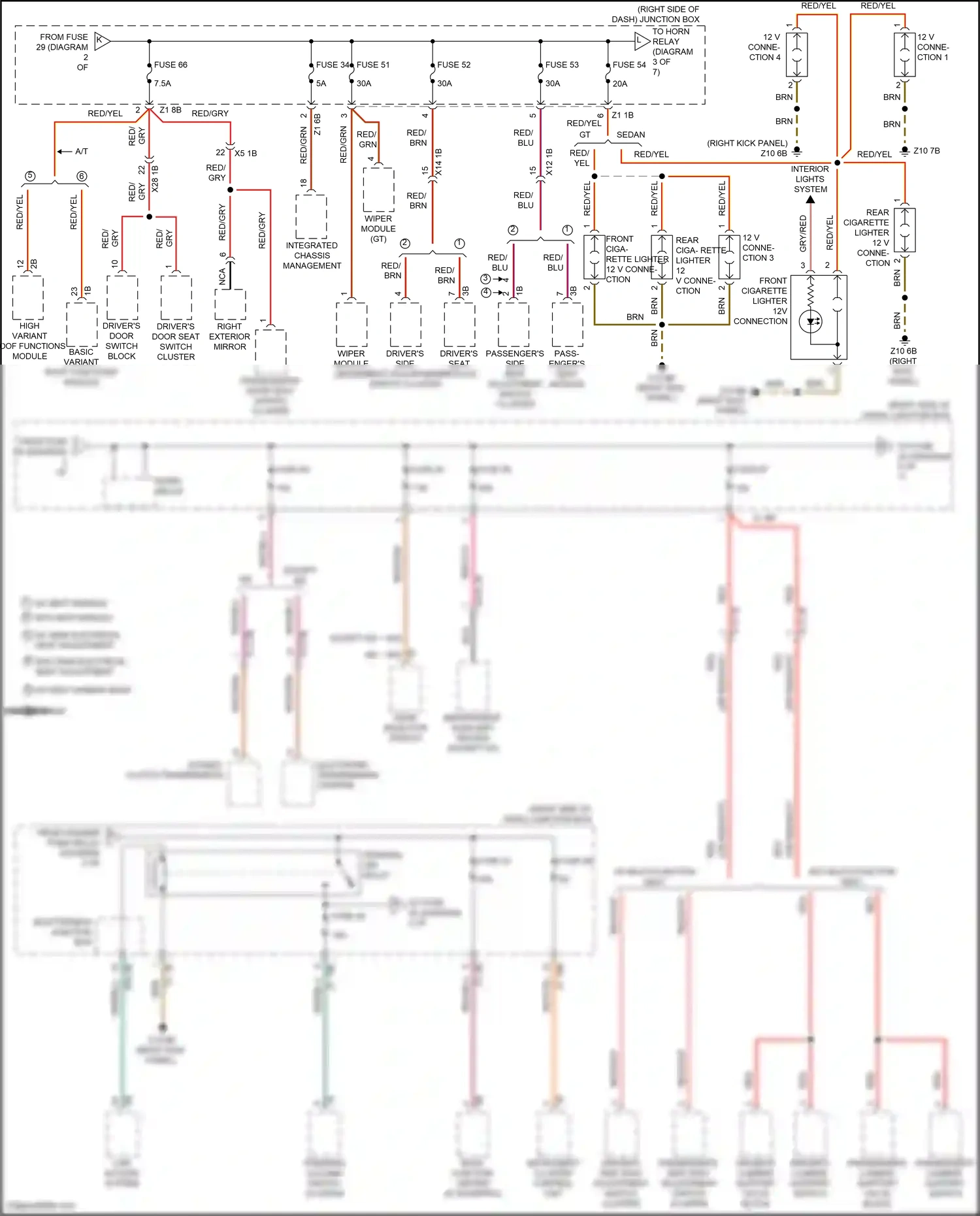 Wiring diagram w/ multi- function seat for BMW 5 series F10/F11 facelift (2013-2017) (5 of 5)