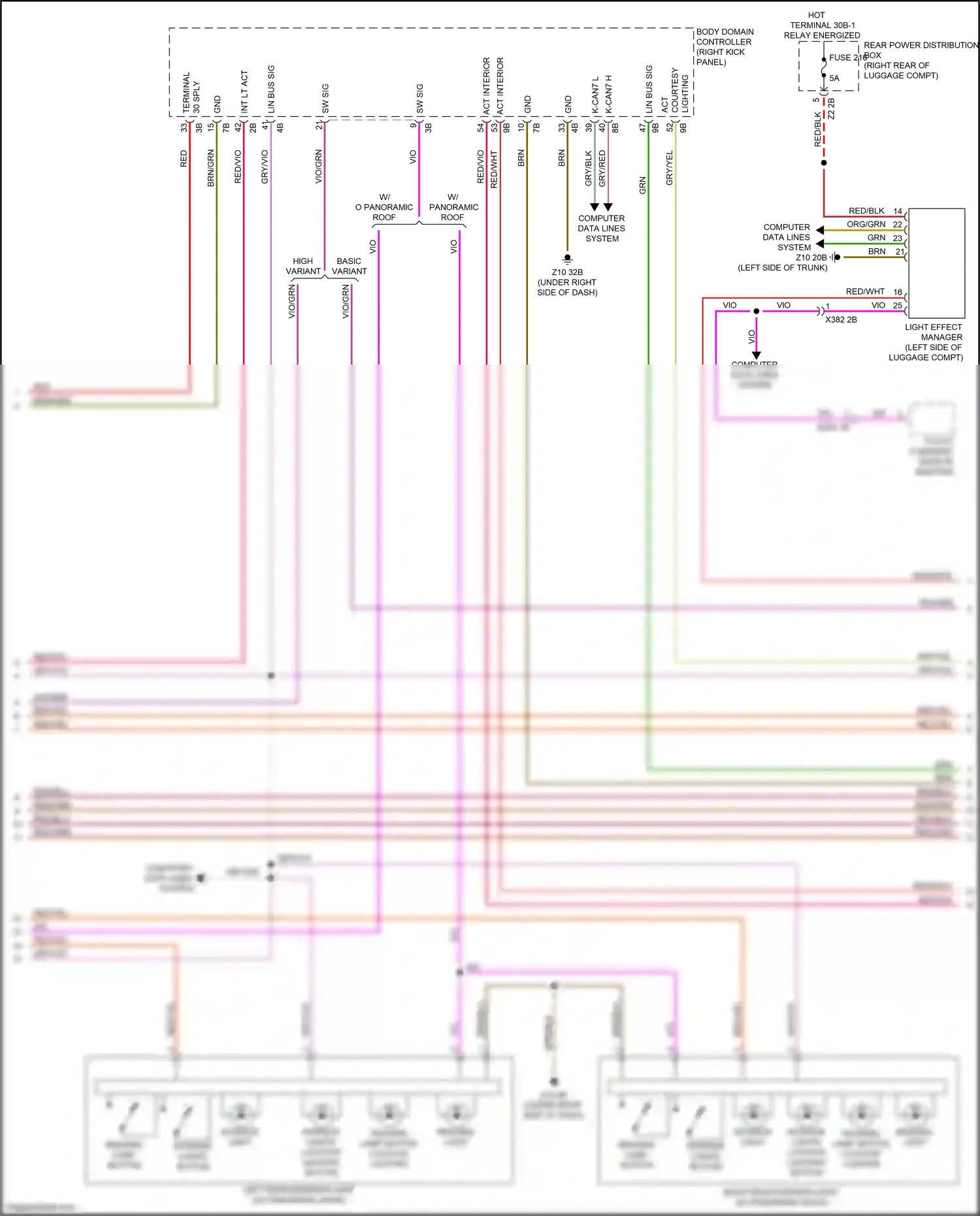 Wiring diagram basic variant for BMW 5 series G30/G31 facelift (2020-2024) (1 of 4)
