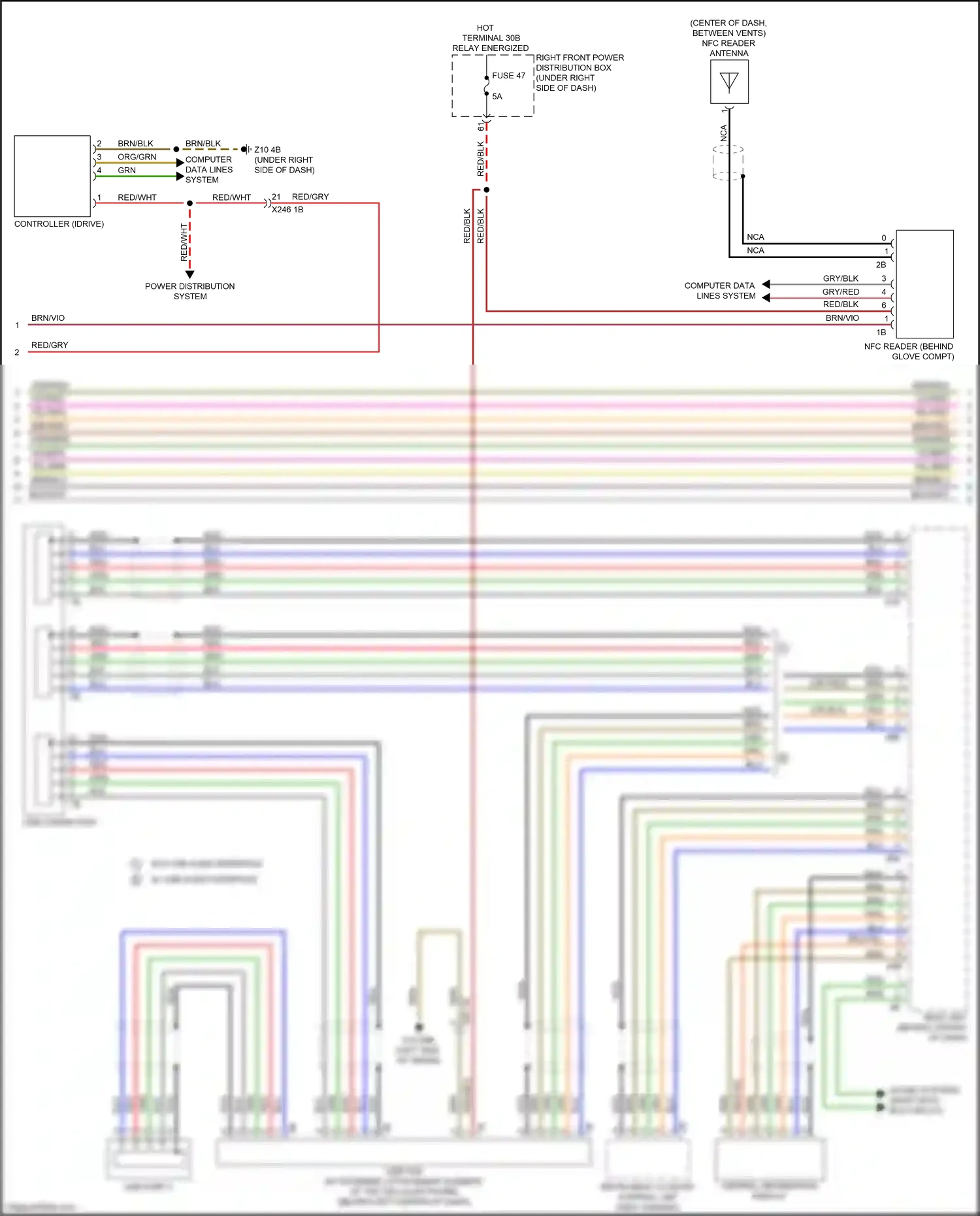 Wiring diagram computer data lines system for BMW 5 series G30/G31 facelift (2020-2024) (38 of 136)