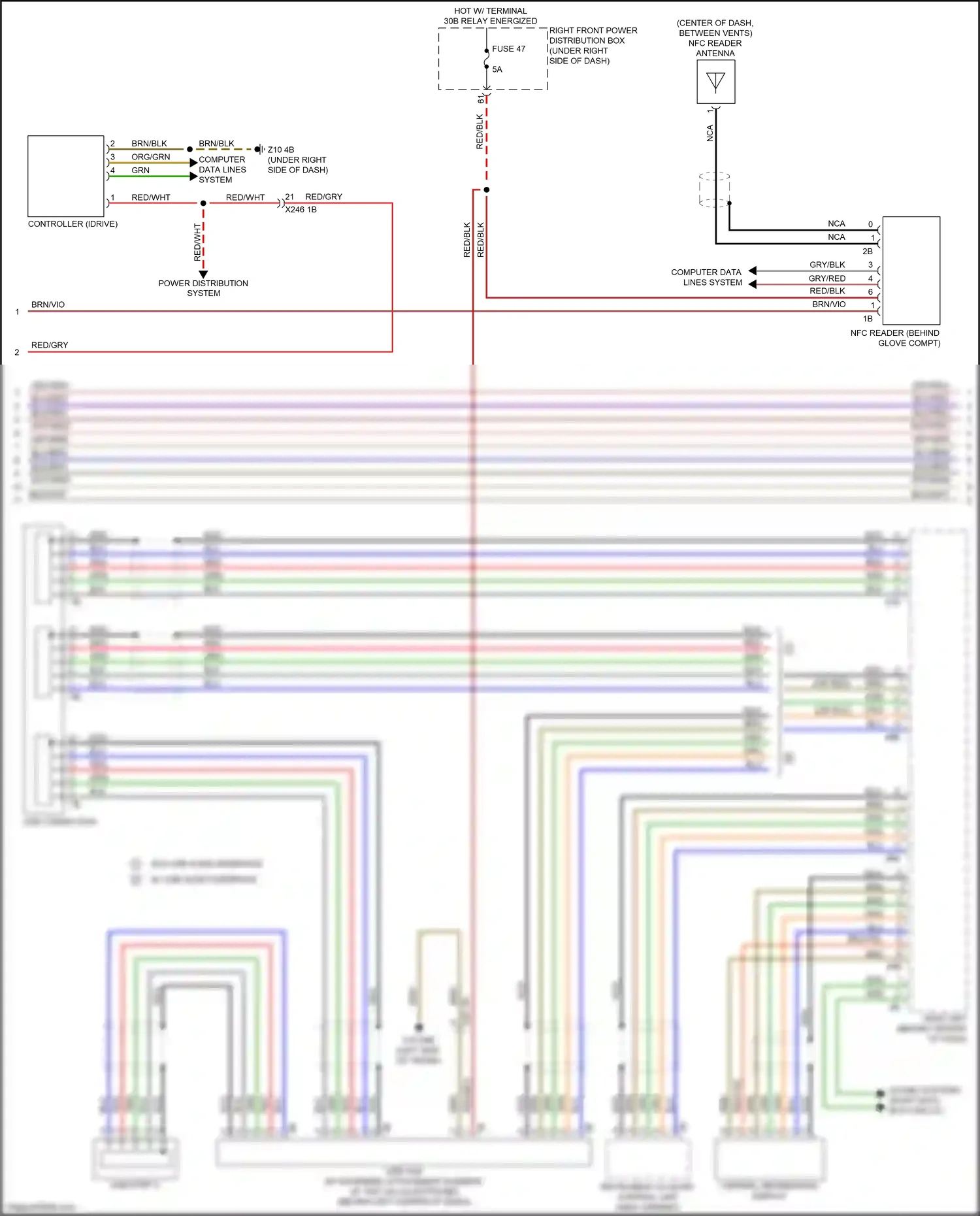 Wiring diagram computer data lines system for BMW 5 series G30/G31 facelift (2020-2024) (49 of 136)