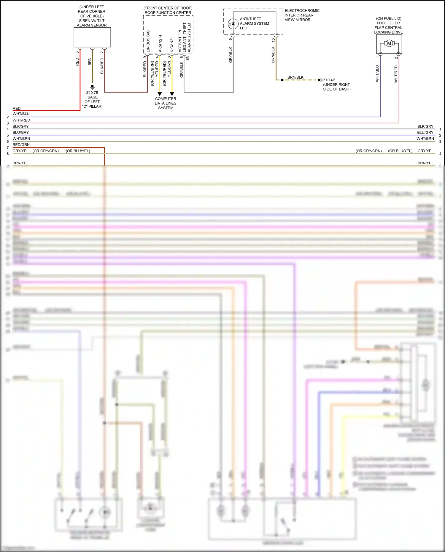 Wiring diagram computer data lines system for BMW 5 series G30/G31 facelift (2020-2024) (8 of 136)